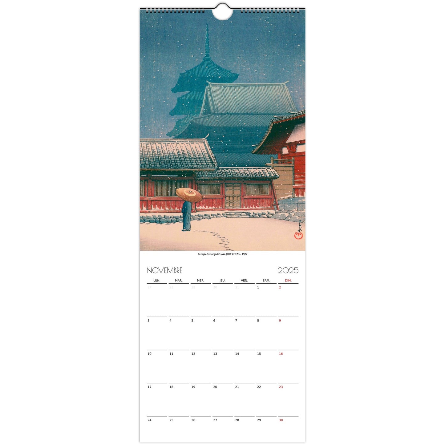 Calendrier Hasui Kawase 2025 - Temples et Sanctuaires - image 52397827457357