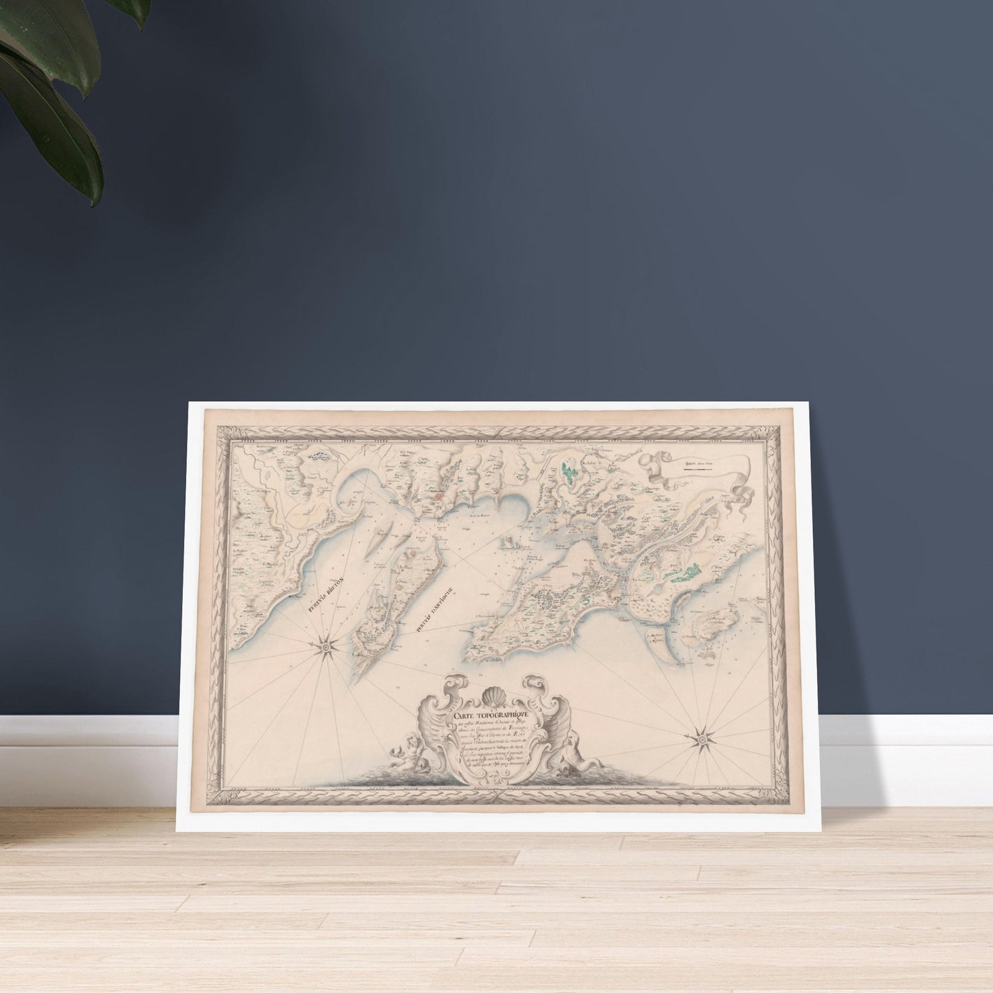 Carte topographique des côtes maritimes d’Aunis et des pays voisins du Gouvernement de Brouage, avec les îles d’Oléron et de Ré, depuis l'embouchure de la rivière de la Garonne jusqu’à l’abbaye de Jar - image 52949320073549