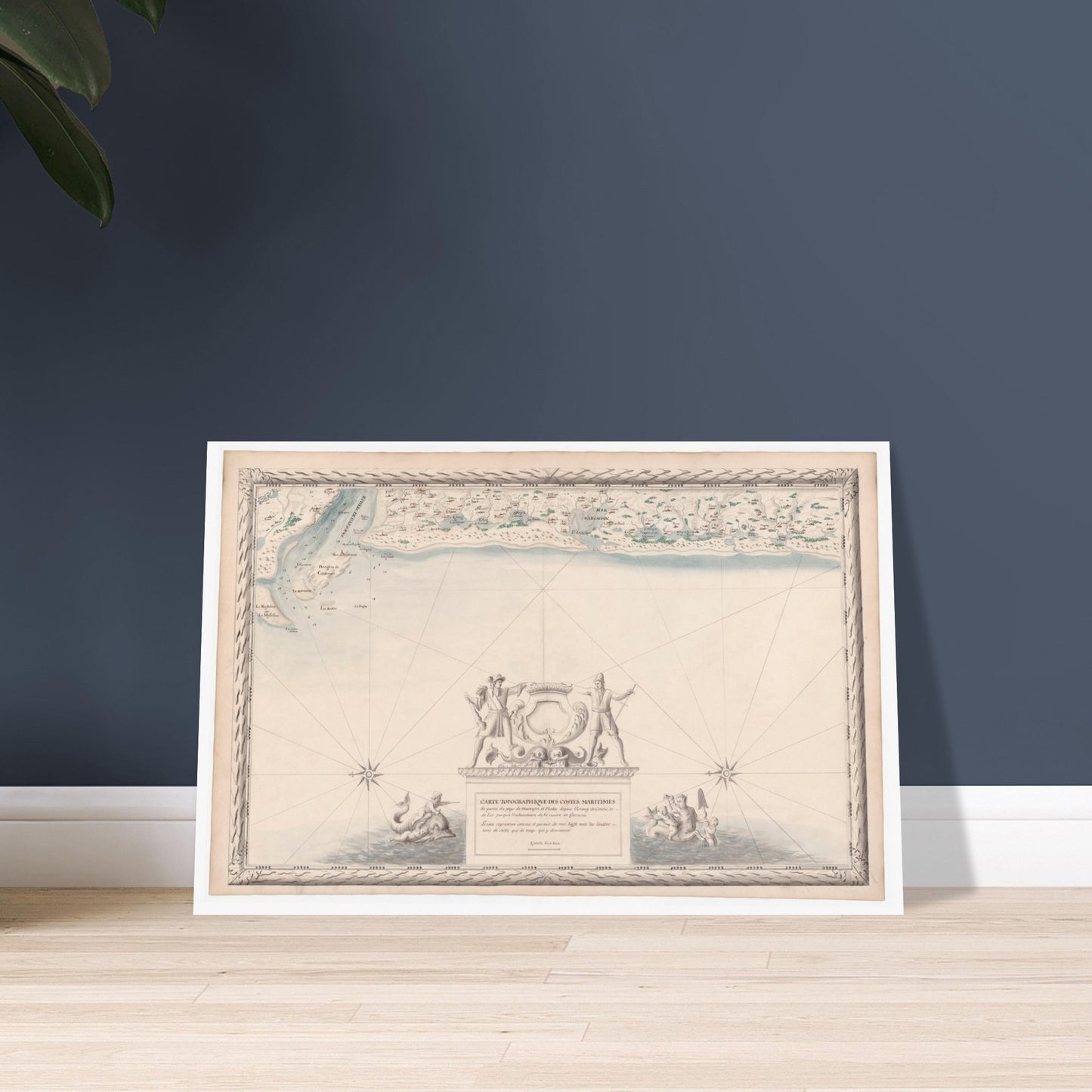 Carte topographique des côtes maritimes du pays de Marensin et du Médoc, depuis l’étang de Contis et de Lict (Lit-et-Mixe) jusqu’à l’embouchure de la rivière de la Garonne. - image 52949316829517