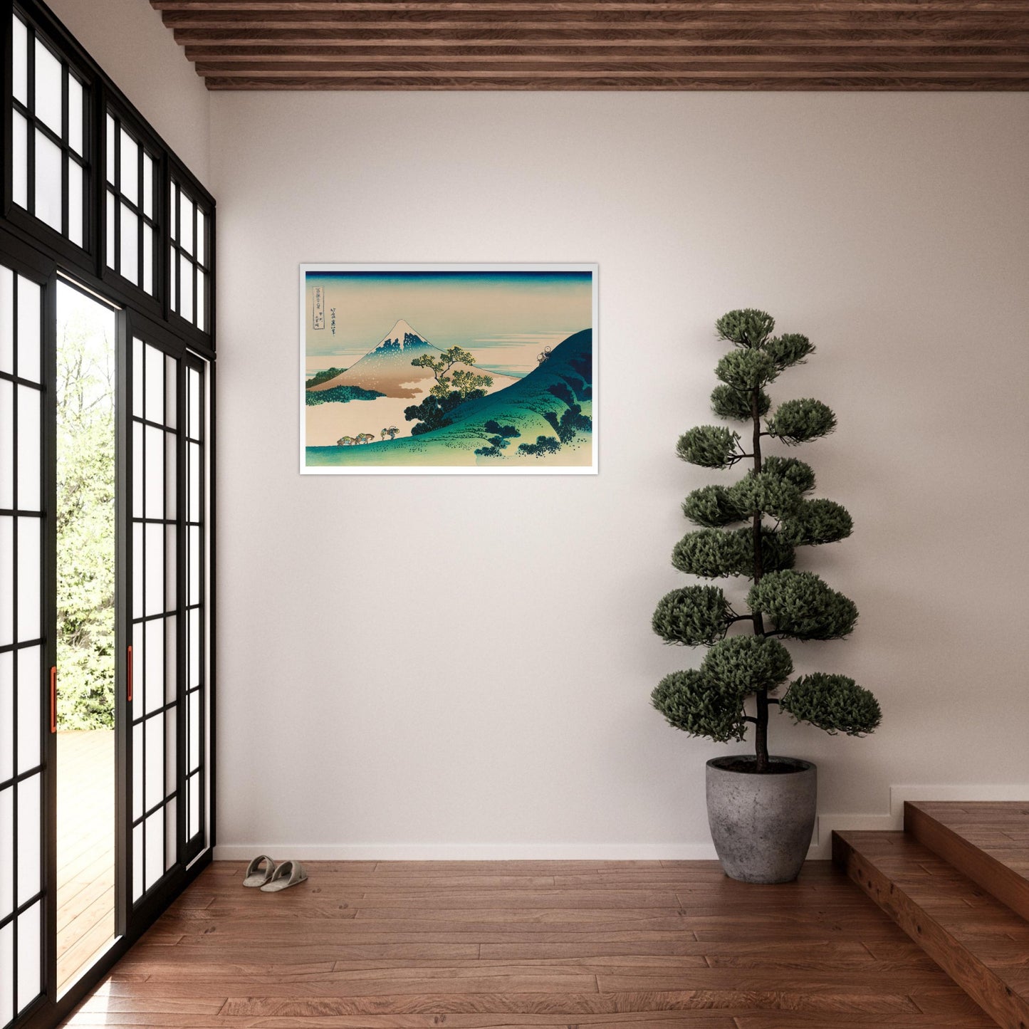 La passe d'Inume dans la province de Kai, estampe japonaise par Katsushika Hokusai - image 53791478022477