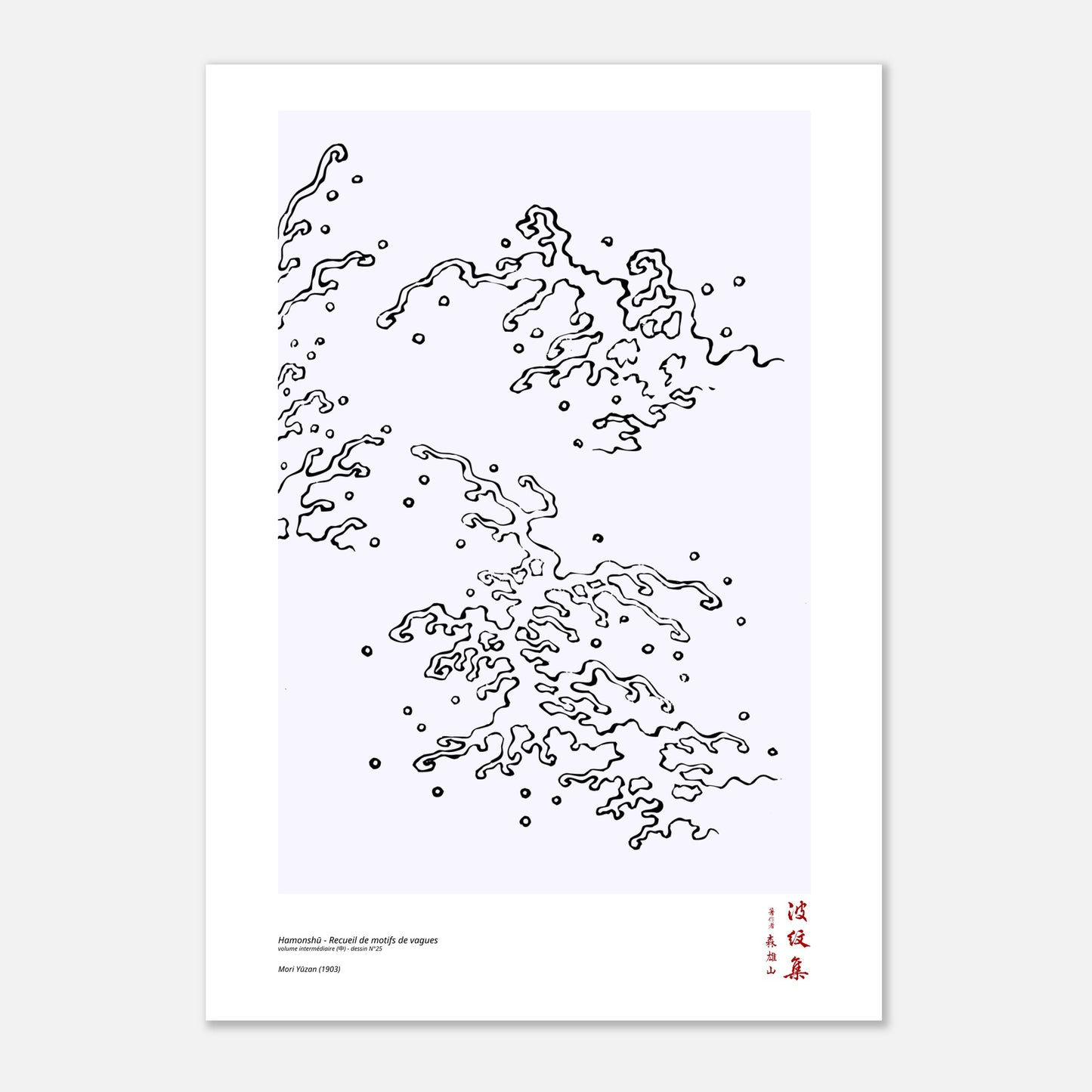 Motif N°25 du volume intermédiaire (中) du recueil Hamonshū, par Mori Yūzan - Taille 42x59,4 cm (A2)