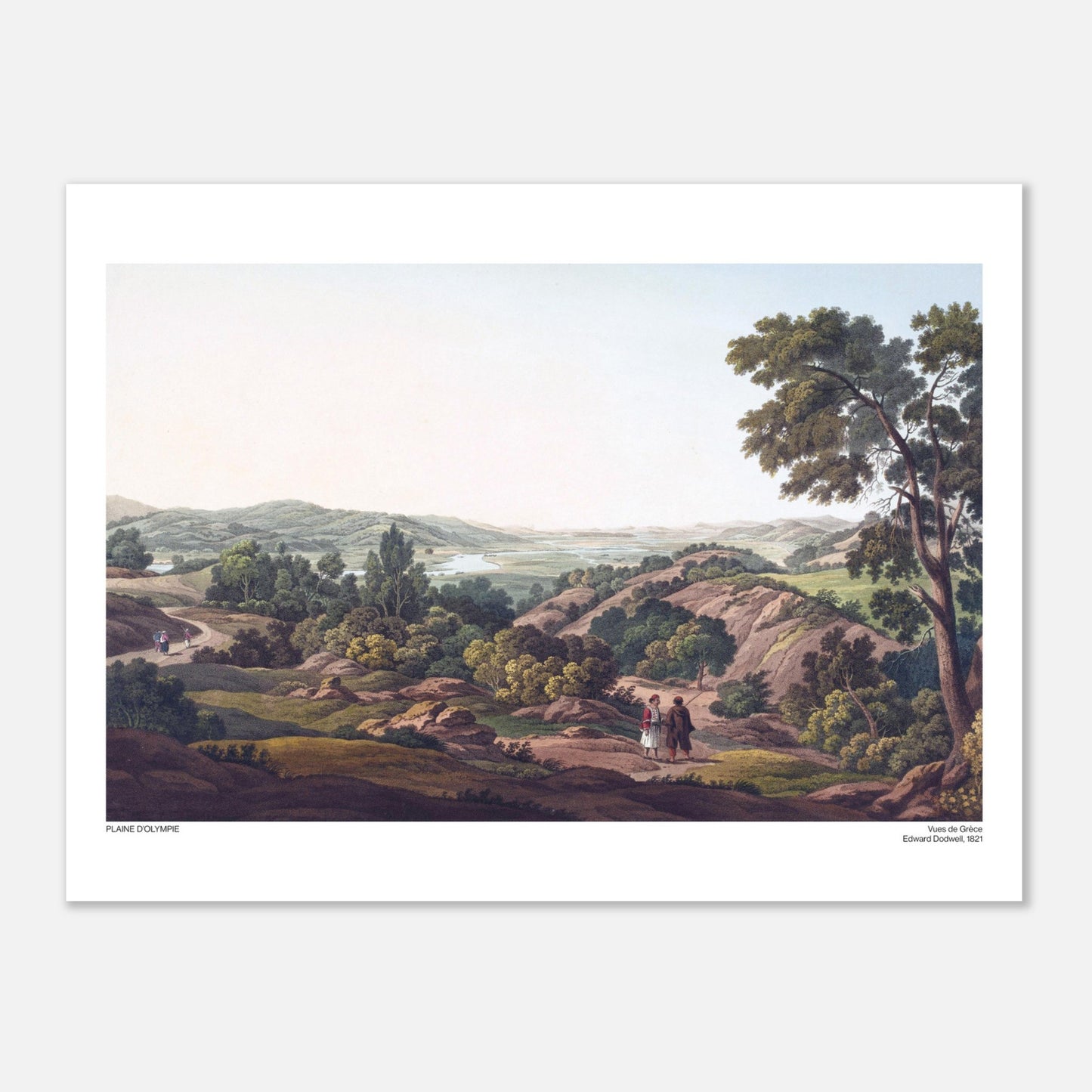 Plaine d'Olympie - Illustration des Vues de Grèce par Edward Dodwell - Taille 30x40 cm