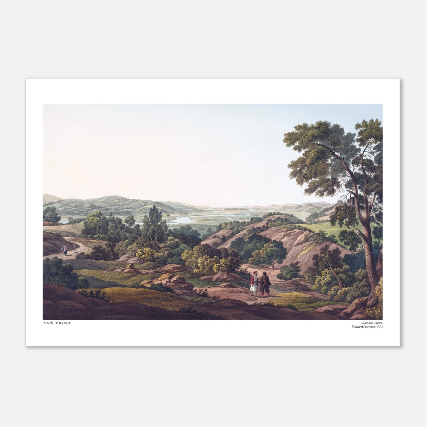 Plaine d'Olympie - Illustration des Vues de Grèce par Edward Dodwell - Taille 50x70 cm