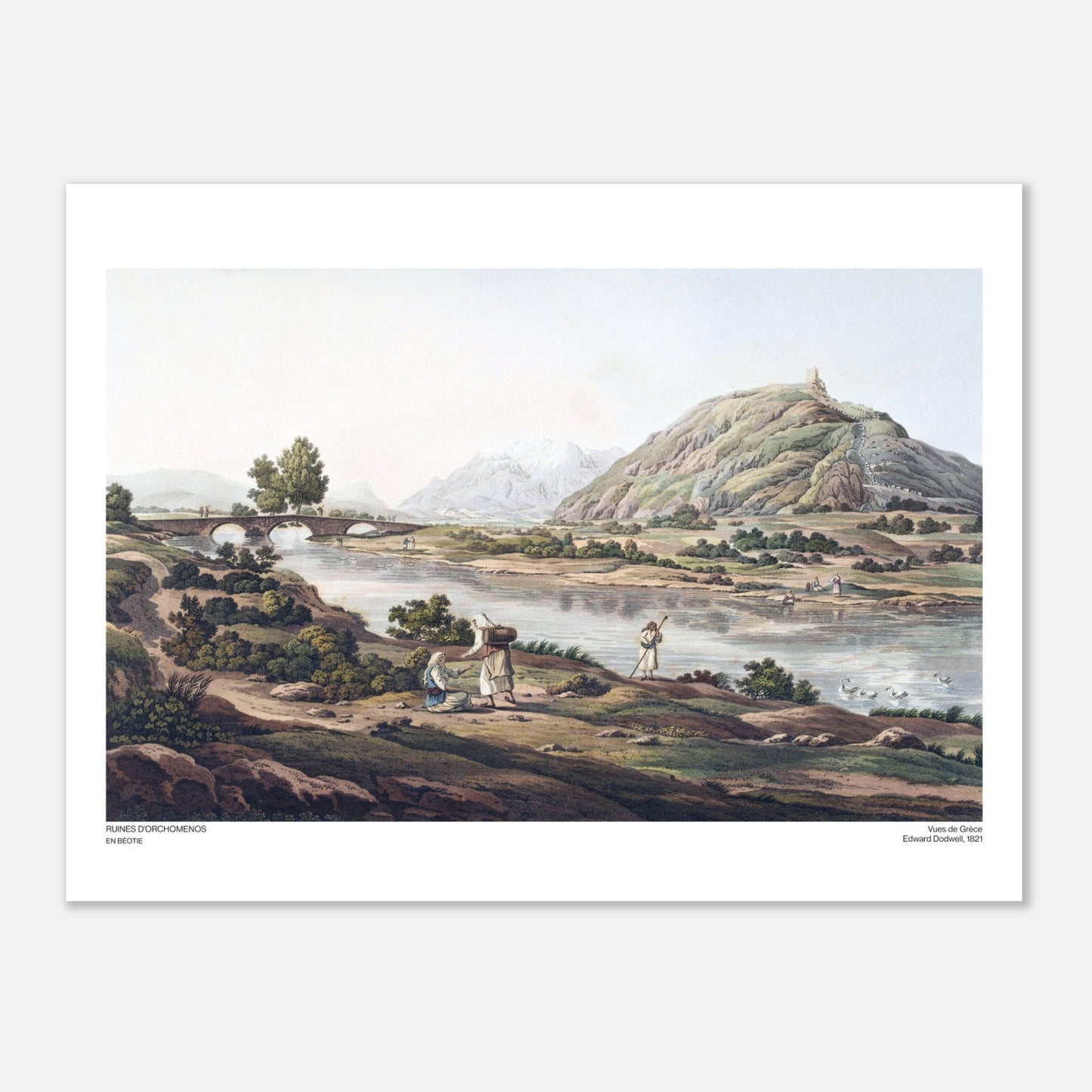 Ruines d'Orchomenos, en Béotie - Illustration des Vues de Grèce par Edward Dodwell - Taille 30x40 cm