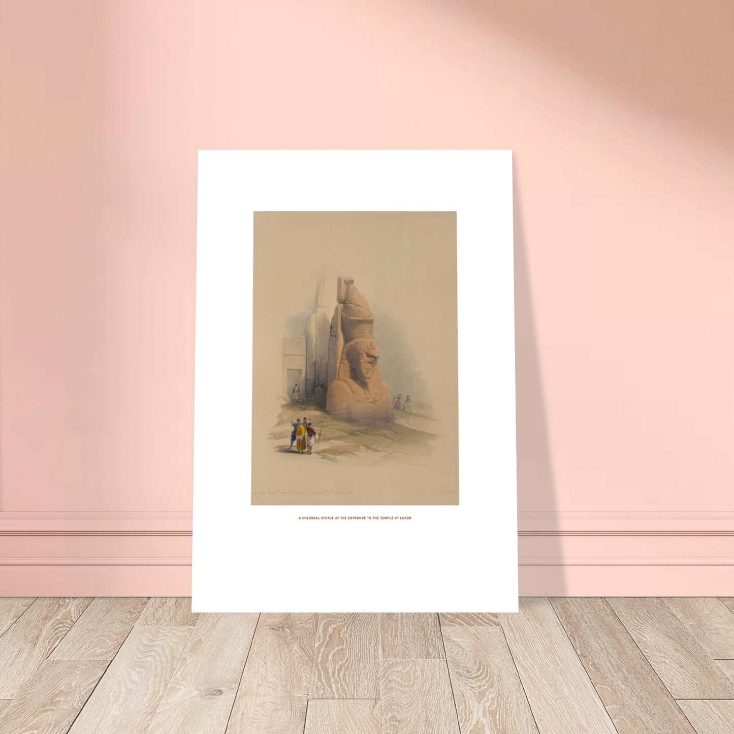 Statue colossale à l'entrée du temple de Louxor - lithographie de David Roberts (1838). - image 52912000958797