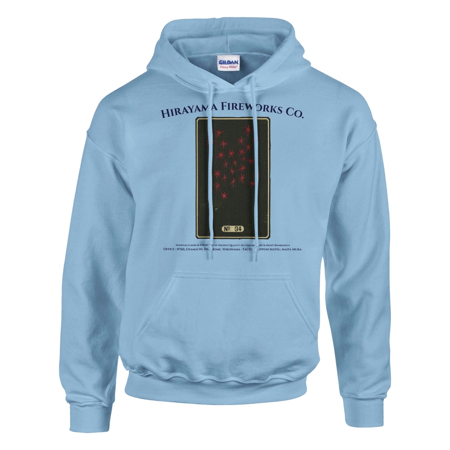 Sweat Hirayama Fireworks Co, modèle n°34 - Couleur Bleu clair