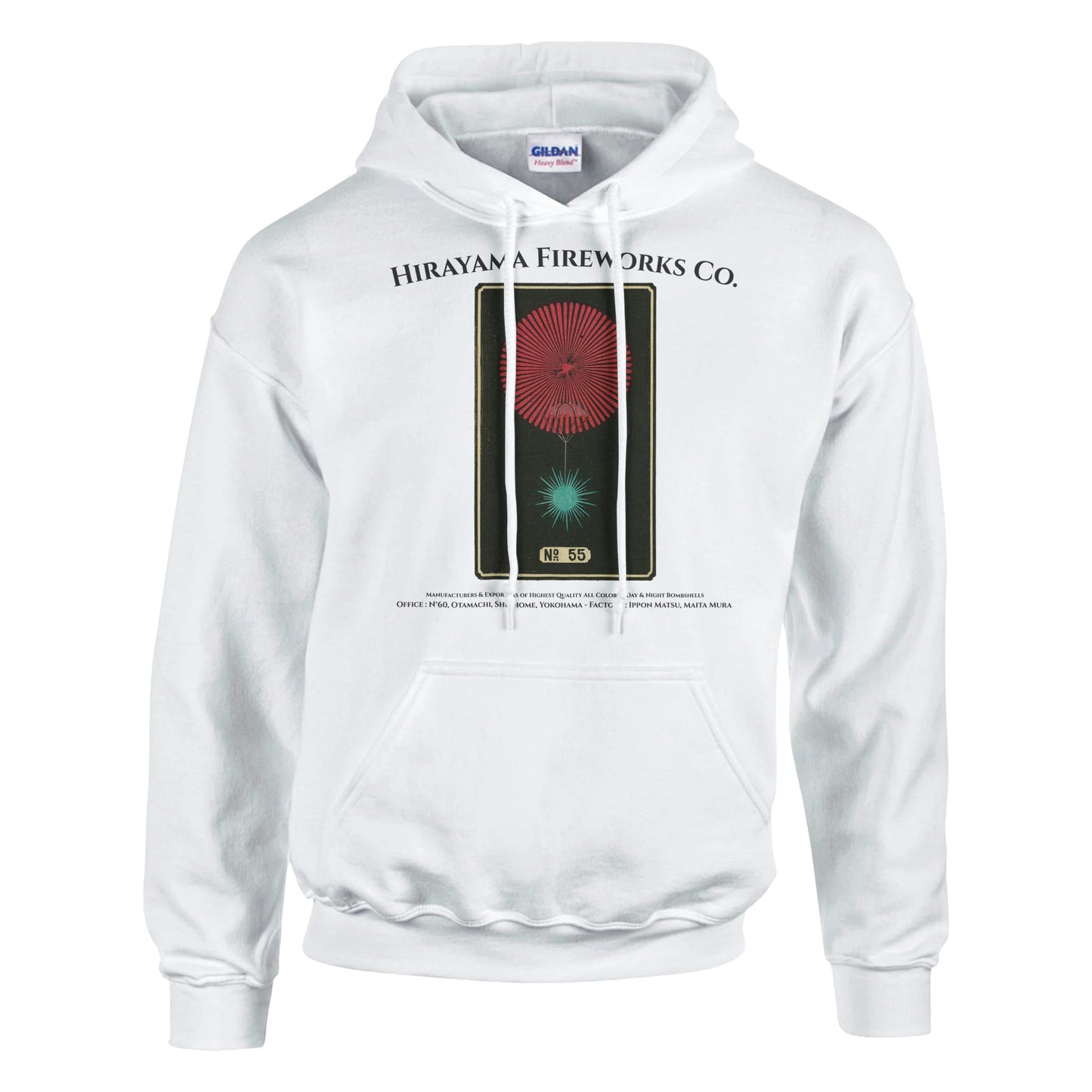 Sweat Hirayama Fireworks Co, modèle n°55 - Couleur Blanc