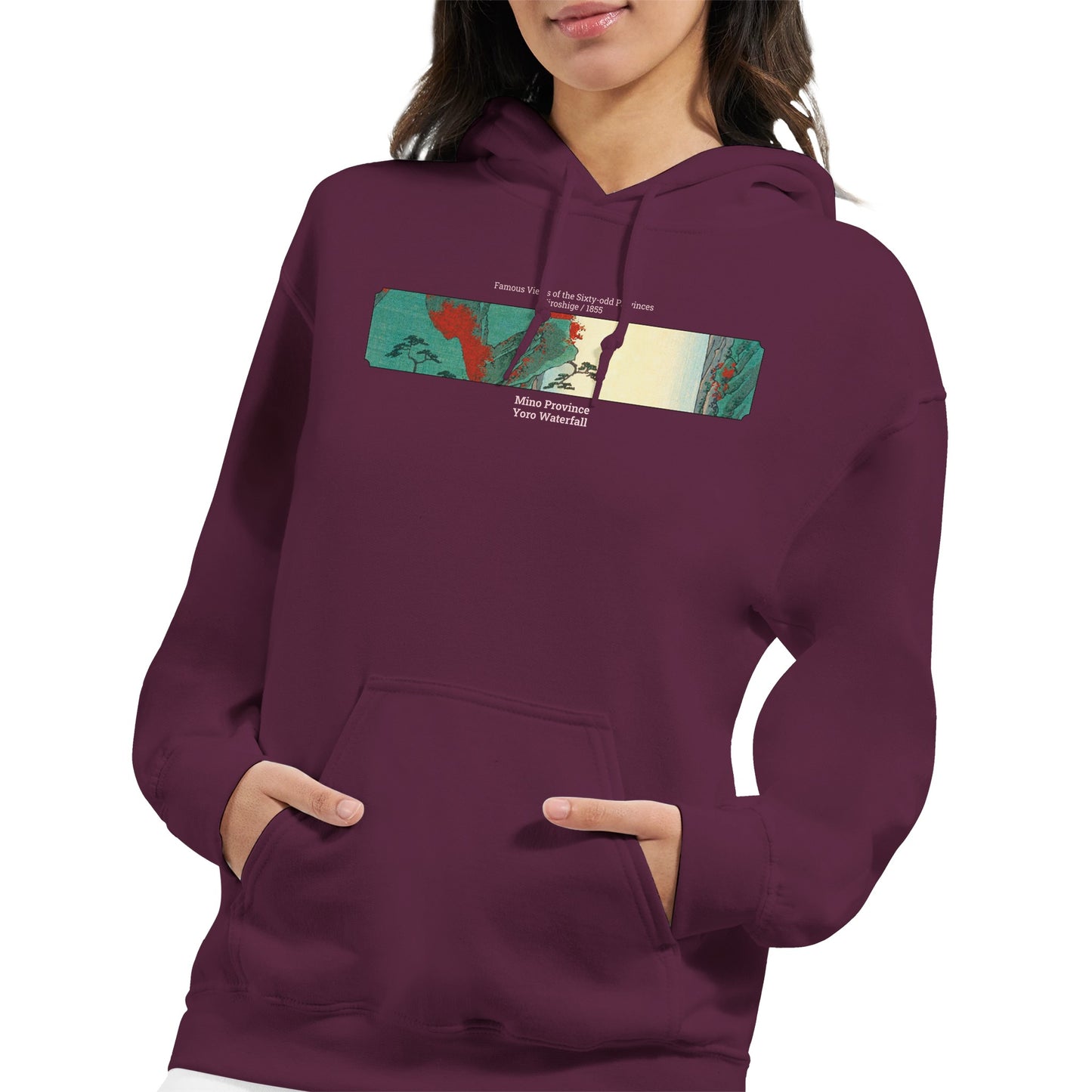 Sweat Hiroshige - Chute d'eau de Yoro - Couleur Bordeaux