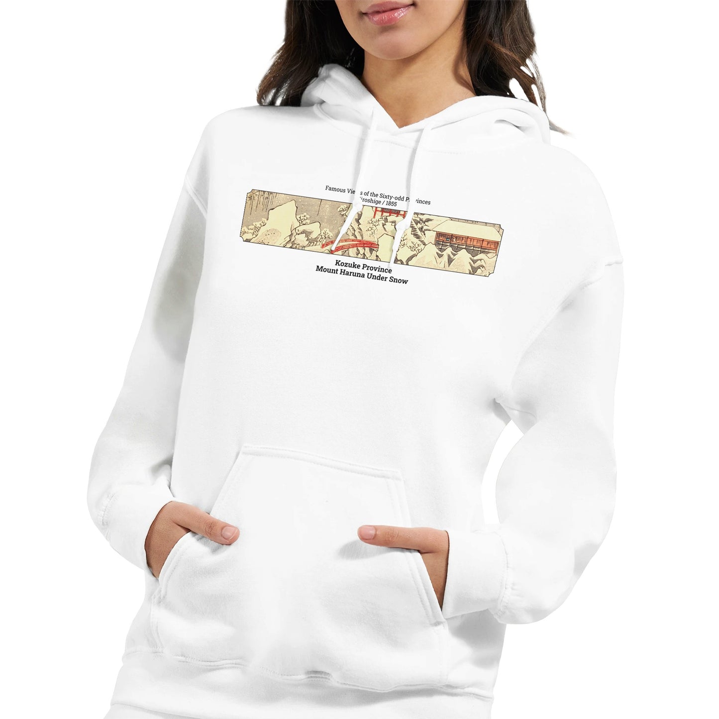 Sweat Hiroshige - Mont Haruna sous la neige - Couleur Blanc