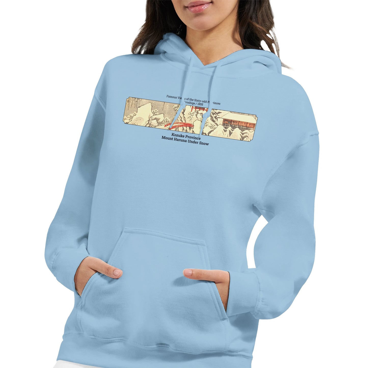 Sweat Hiroshige - Mont Haruna sous la neige - Couleur Bleu clair