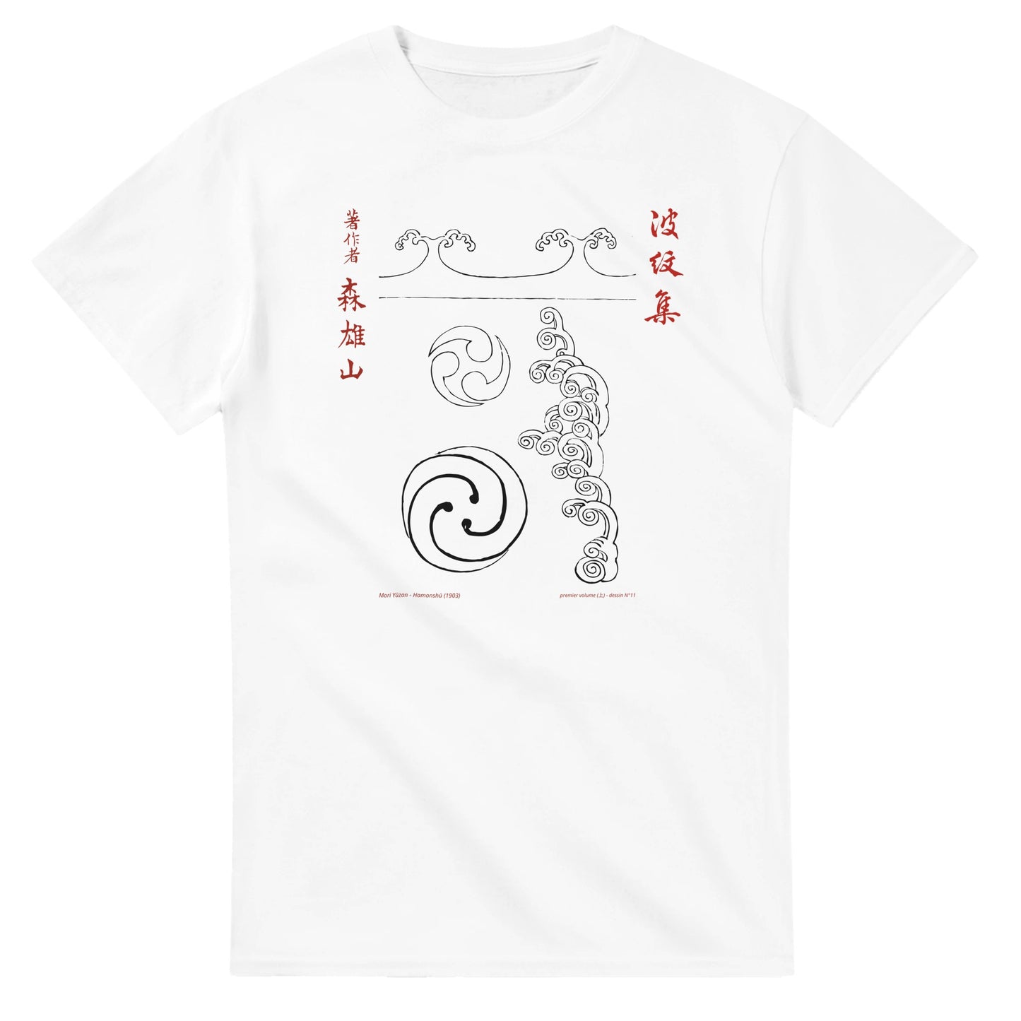T-shirt motif N°11 Hamonshū premier volume (上), par Mori Yūzan (1903) - Couleur Blanc