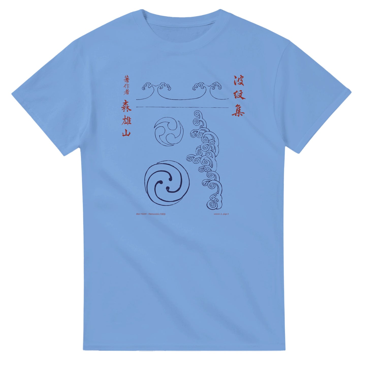 T-shirt motif N°11 Hamonshū premier volume (上), par Mori Yūzan (1903) - Couleur Bleu ciel