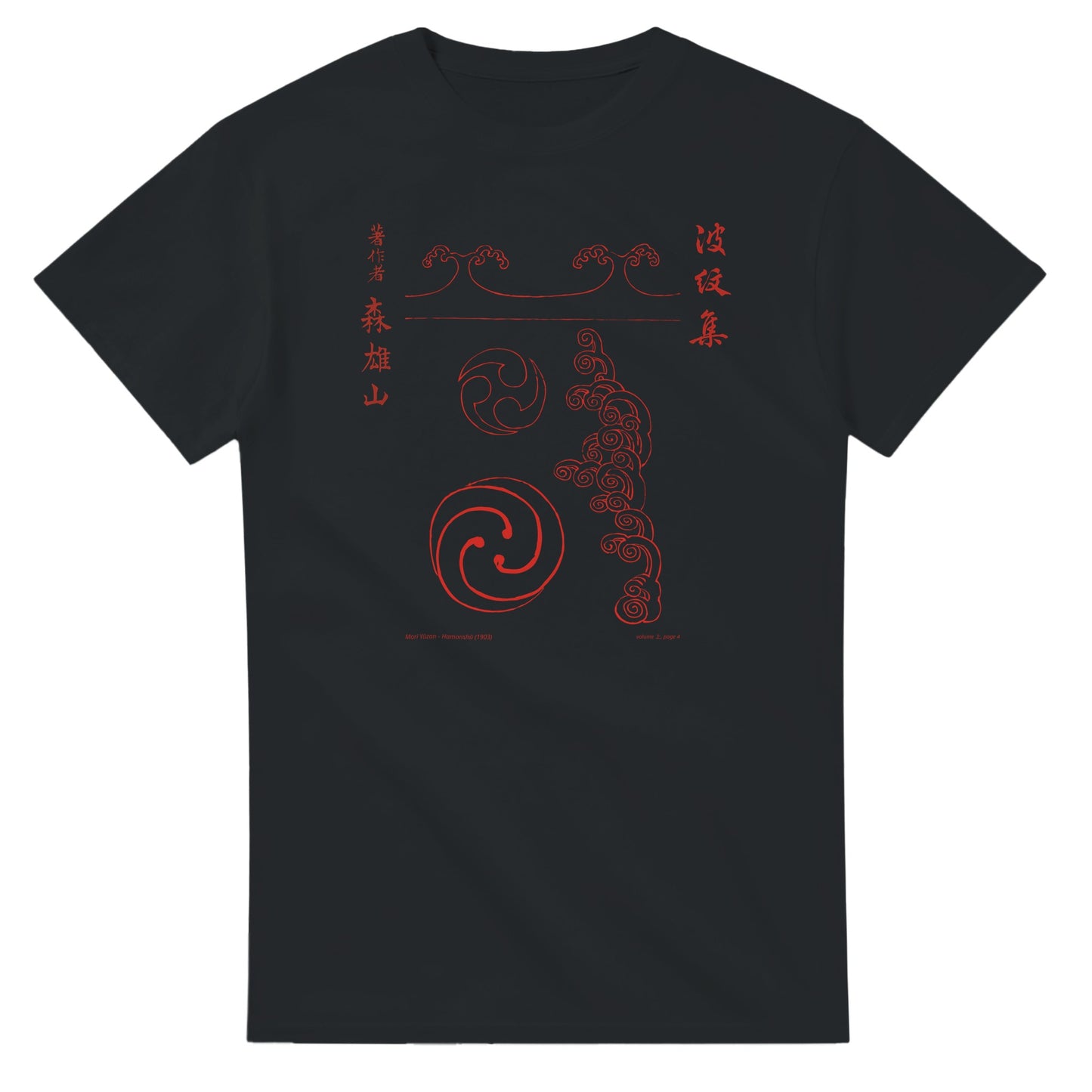 T-shirt motif N°11 Hamonshū premier volume (上), par Mori Yūzan (1903) - Couleur Noir