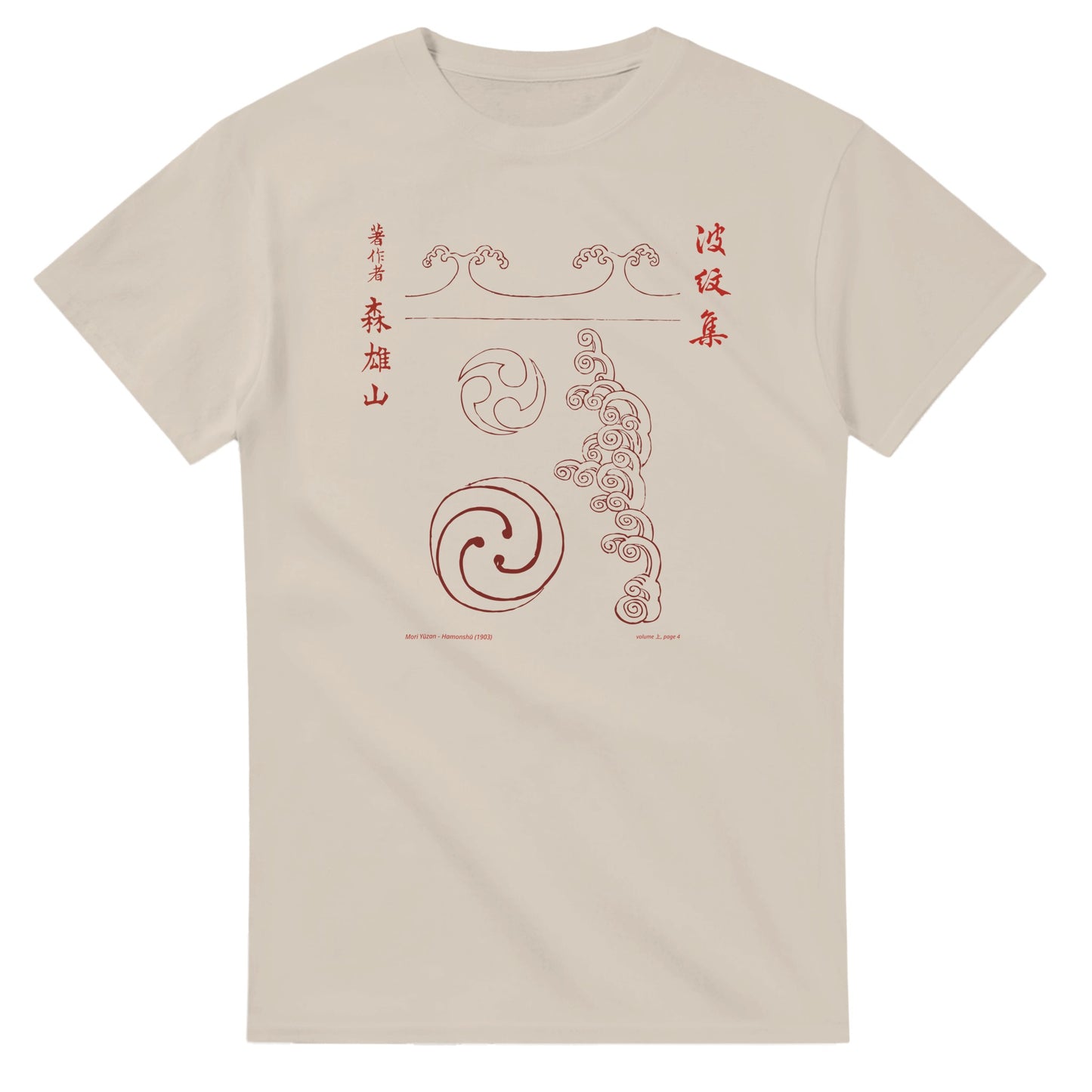 T-shirt motif N°11 Hamonshū premier volume (上), par Mori Yūzan (1903) - Couleur Sable
