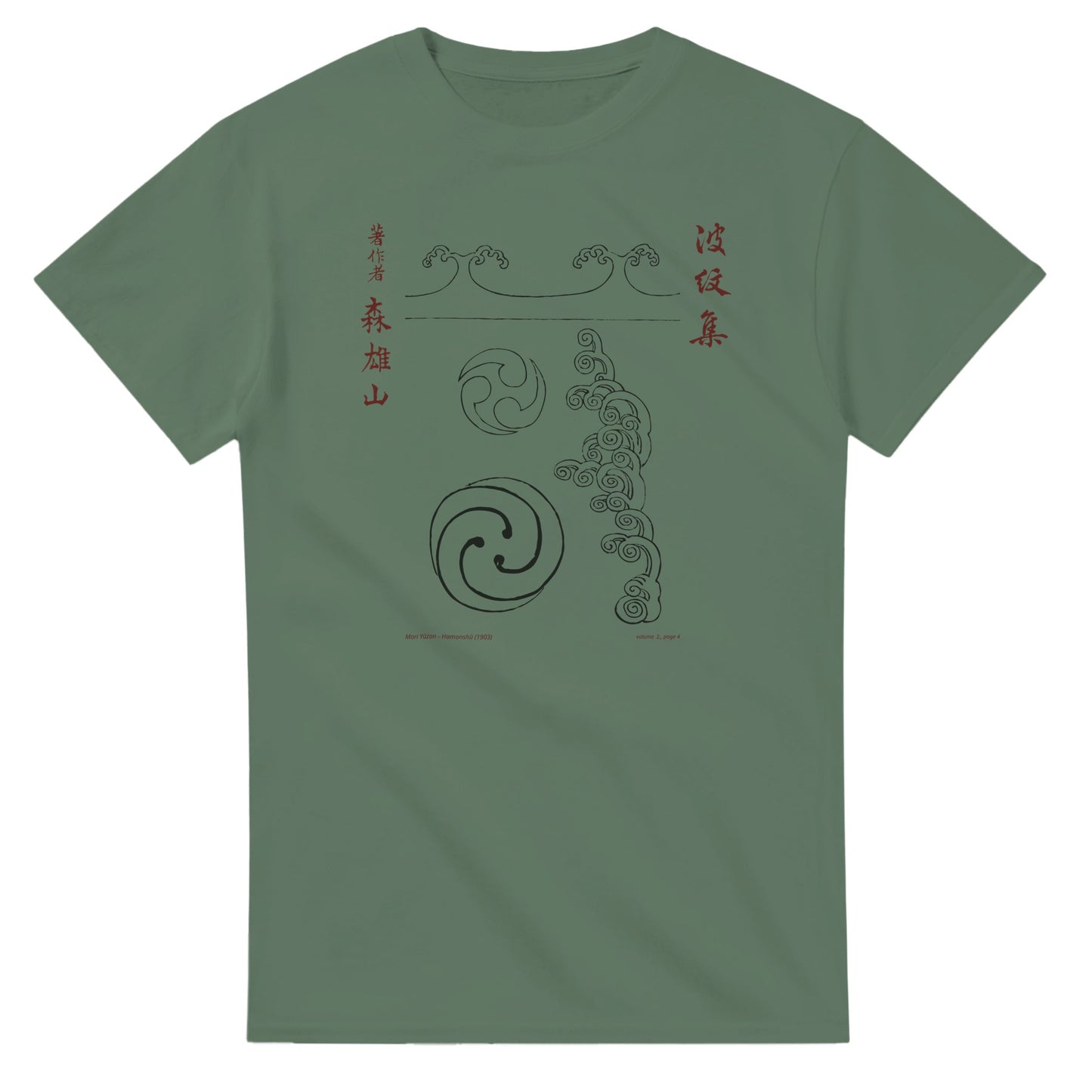 T-shirt motif N°11 Hamonshū premier volume (上), par Mori Yūzan (1903) - Couleur Vert trellis