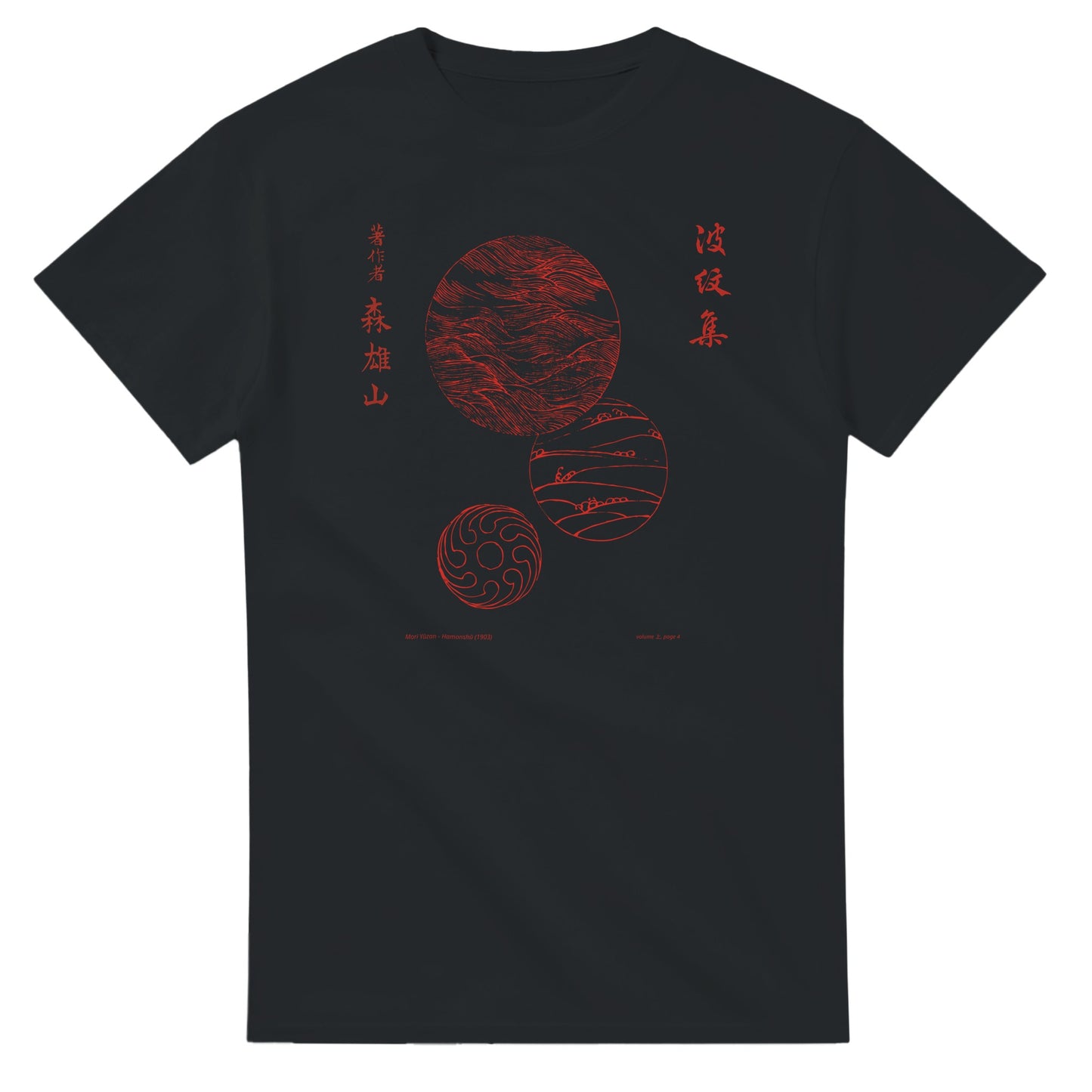 T-shirt motif N°12 Hamonshū premier volume (上), par Mori Yūzan (1903) - Couleur Noir
