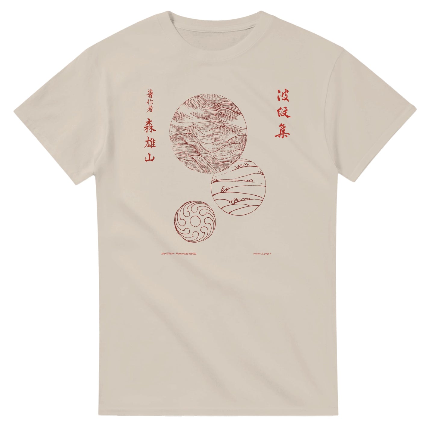 T-shirt motif N°12 Hamonshū premier volume (上), par Mori Yūzan (1903) - Couleur Sable