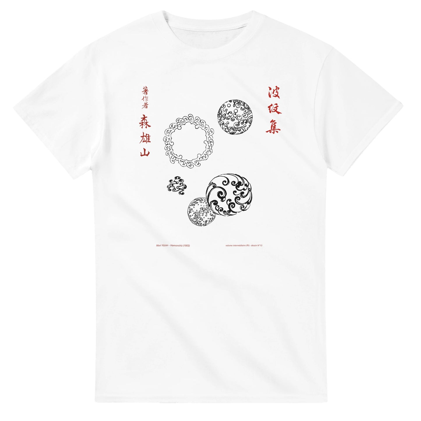 T-shirt motif N°13 Hamonshū volume intermédiaire (中), par Mori Yūzan (1903) - Couleur Blanc