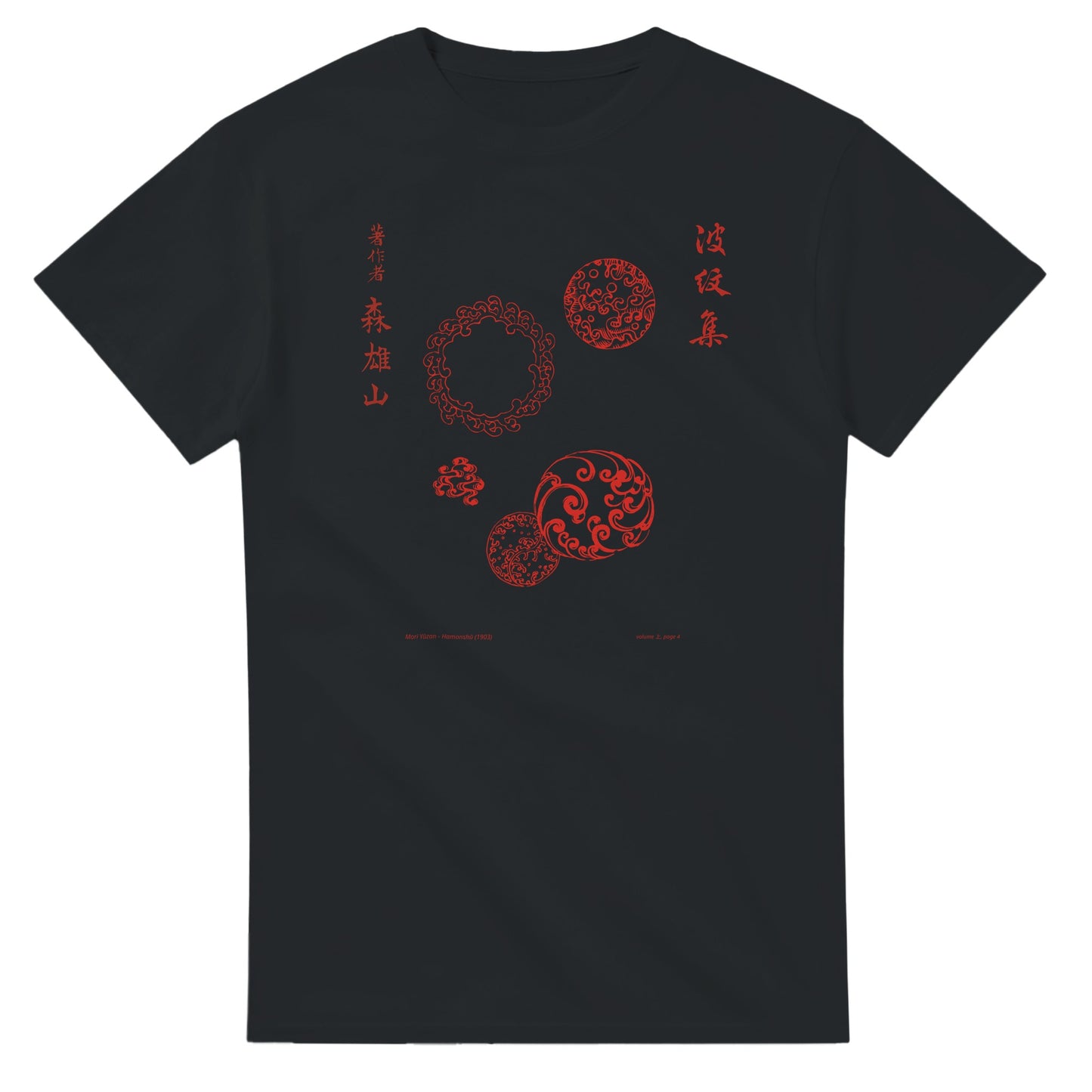 T-shirt motif N°13 Hamonshū volume intermédiaire (中), par Mori Yūzan (1903) - Couleur Noir