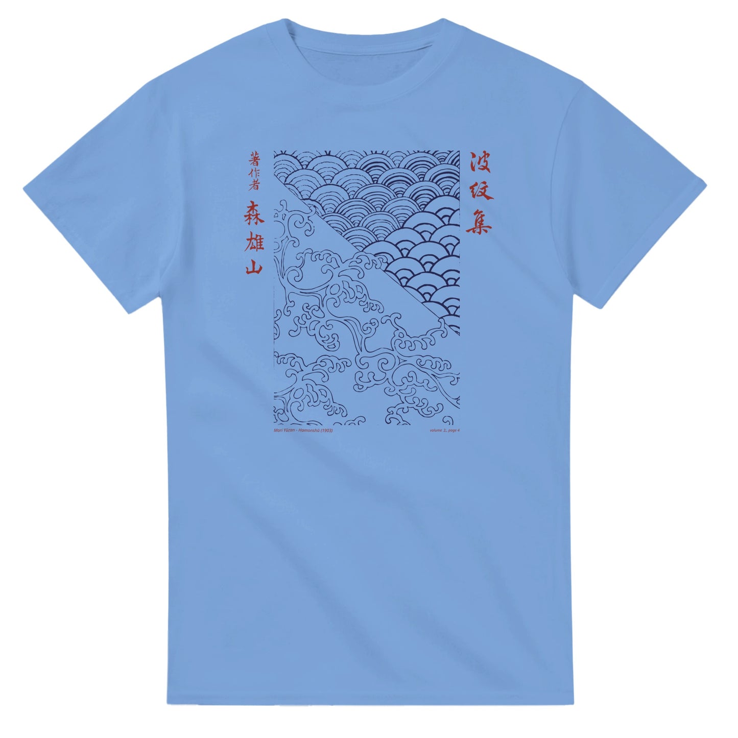 T-shirt motif N°15 Hamonshū premier volume (上), par Mori Yūzan (1903) - Couleur Bleu ciel