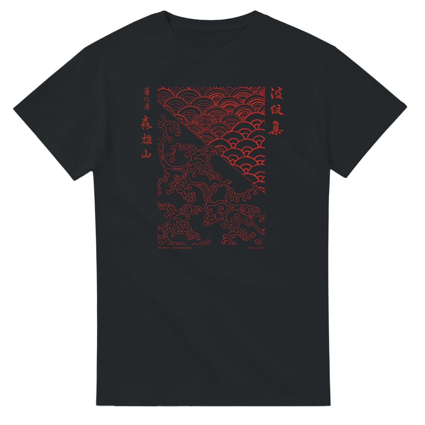 T-shirt motif N°15 Hamonshū premier volume (上), par Mori Yūzan (1903) - Couleur Noir