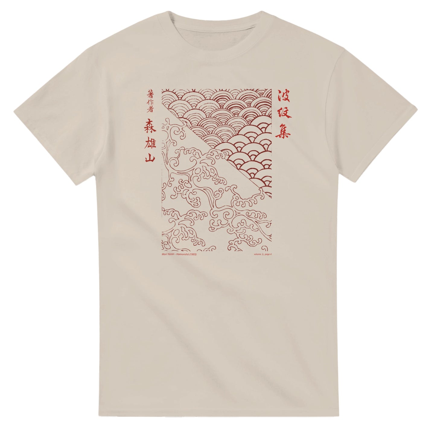 T-shirt motif N°15 Hamonshū premier volume (上), par Mori Yūzan (1903) - Couleur Sable