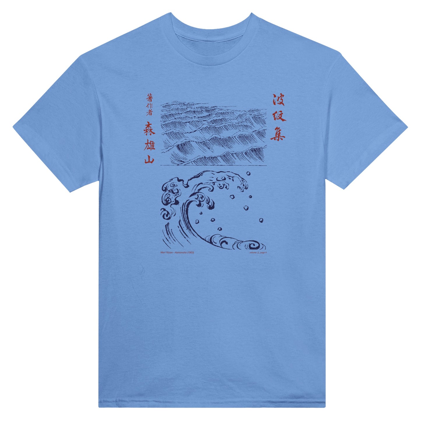 T-shirt motif N°16 Hamonshū dernier volume (下), par Mori Yūzan (1903) - Couleur Bleu ciel