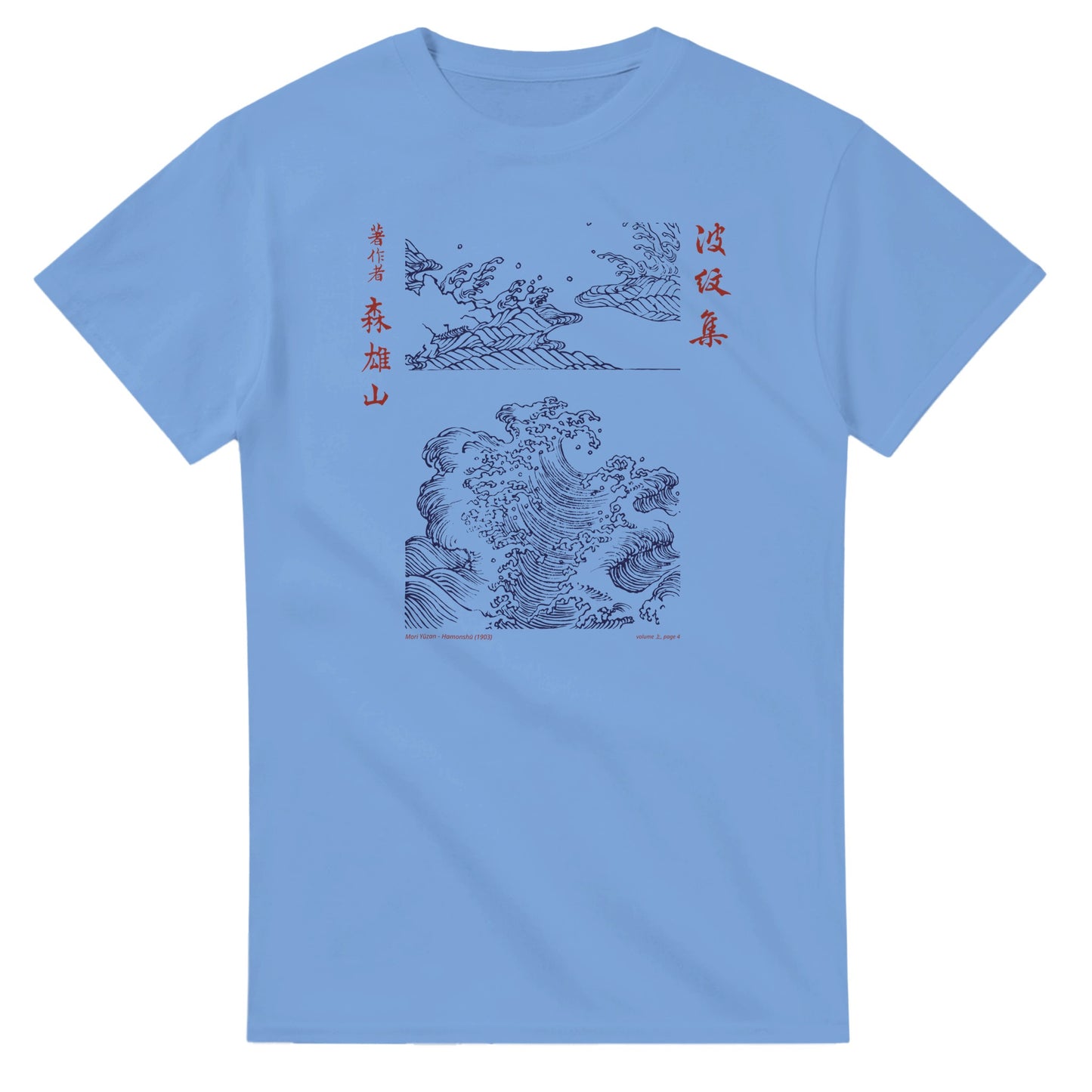 T-shirt motif N°18 Hamonshū premier volume (上), par Mori Yūzan (1903) - Couleur Bleu ciel