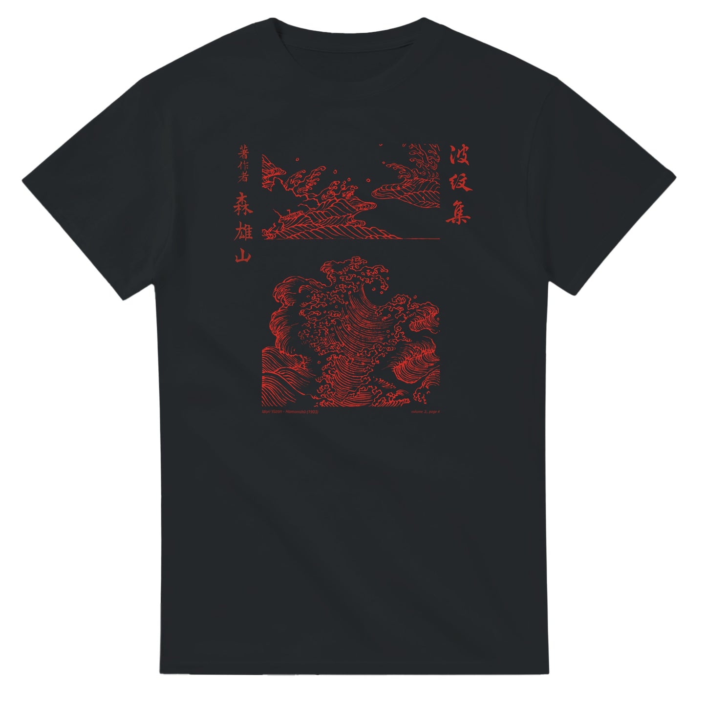 T-shirt motif N°18 Hamonshū premier volume (上), par Mori Yūzan (1903) - Couleur Noir