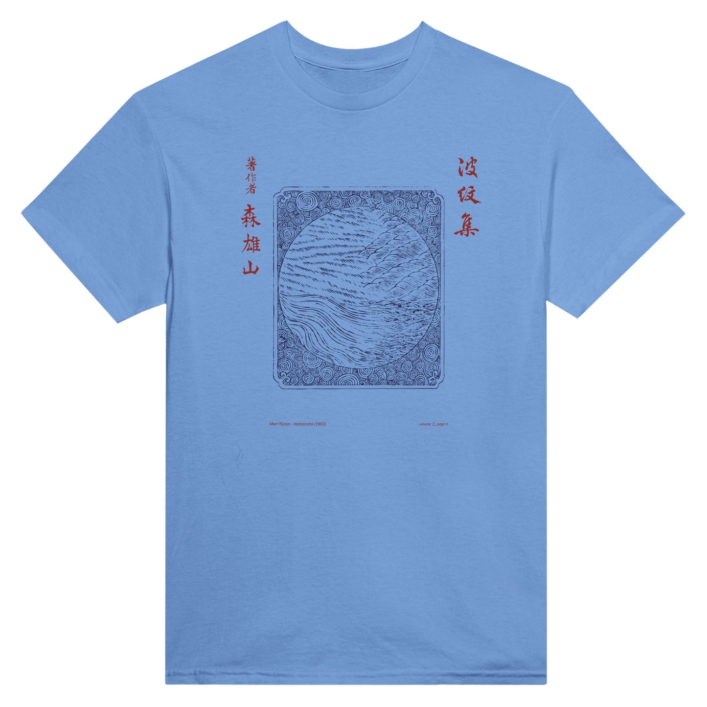 T-shirt motif N°2 Hamonshū dernier volume (下), par Mori Yūzan (1903) - Couleur Bleu ciel