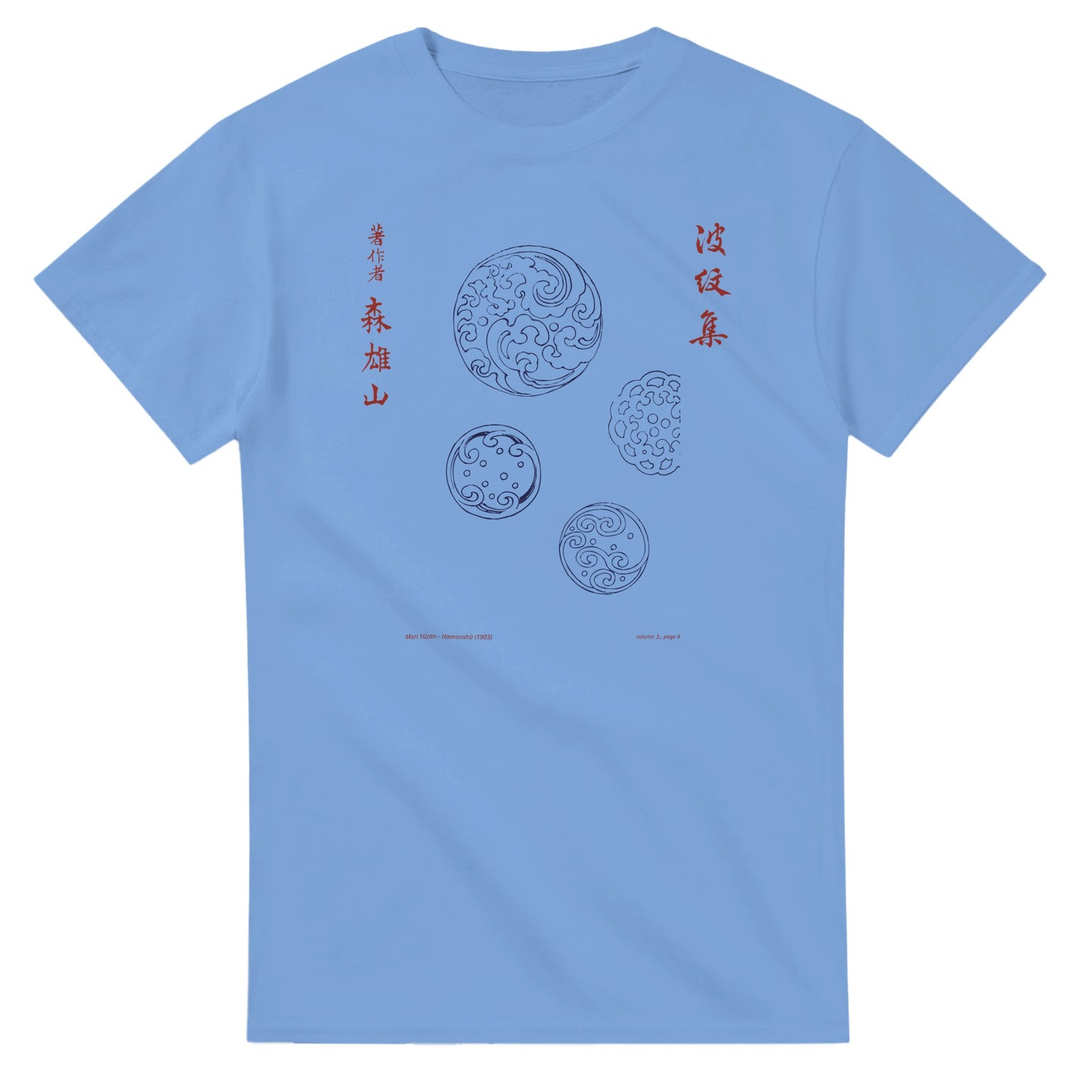 T-shirt motif N°22 Hamonshū volume intermédiaire (中), par Mori Yūzan (1903) - Couleur Bleu ciel