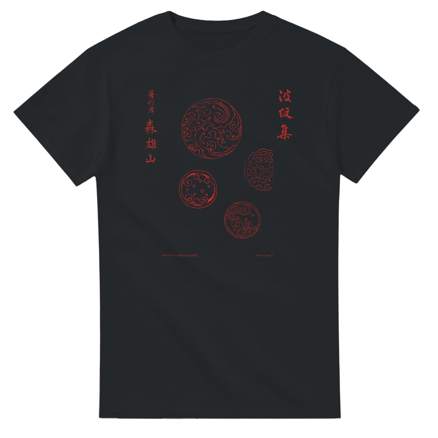 T-shirt motif N°22 Hamonshū volume intermédiaire (中), par Mori Yūzan (1903) - Couleur Noir