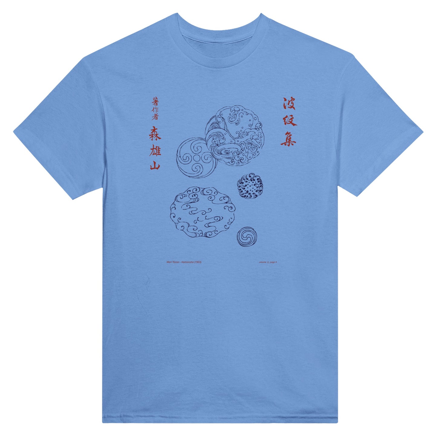 T-shirt motif N°25 Hamonshū premier volume (上), par Mori Yūzan (1903) - Couleur Bleu ciel