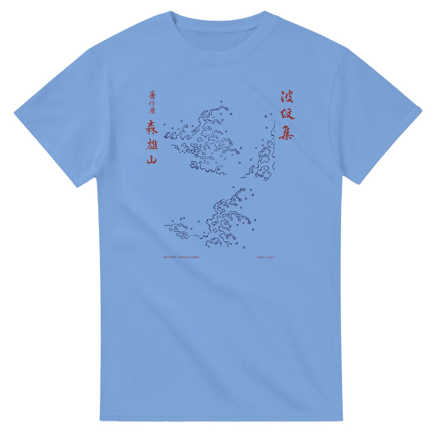 T-shirt motif N°26 Hamonshū volume intermédiaire (中), par Mori Yūzan (1903) - Couleur Bleu ciel