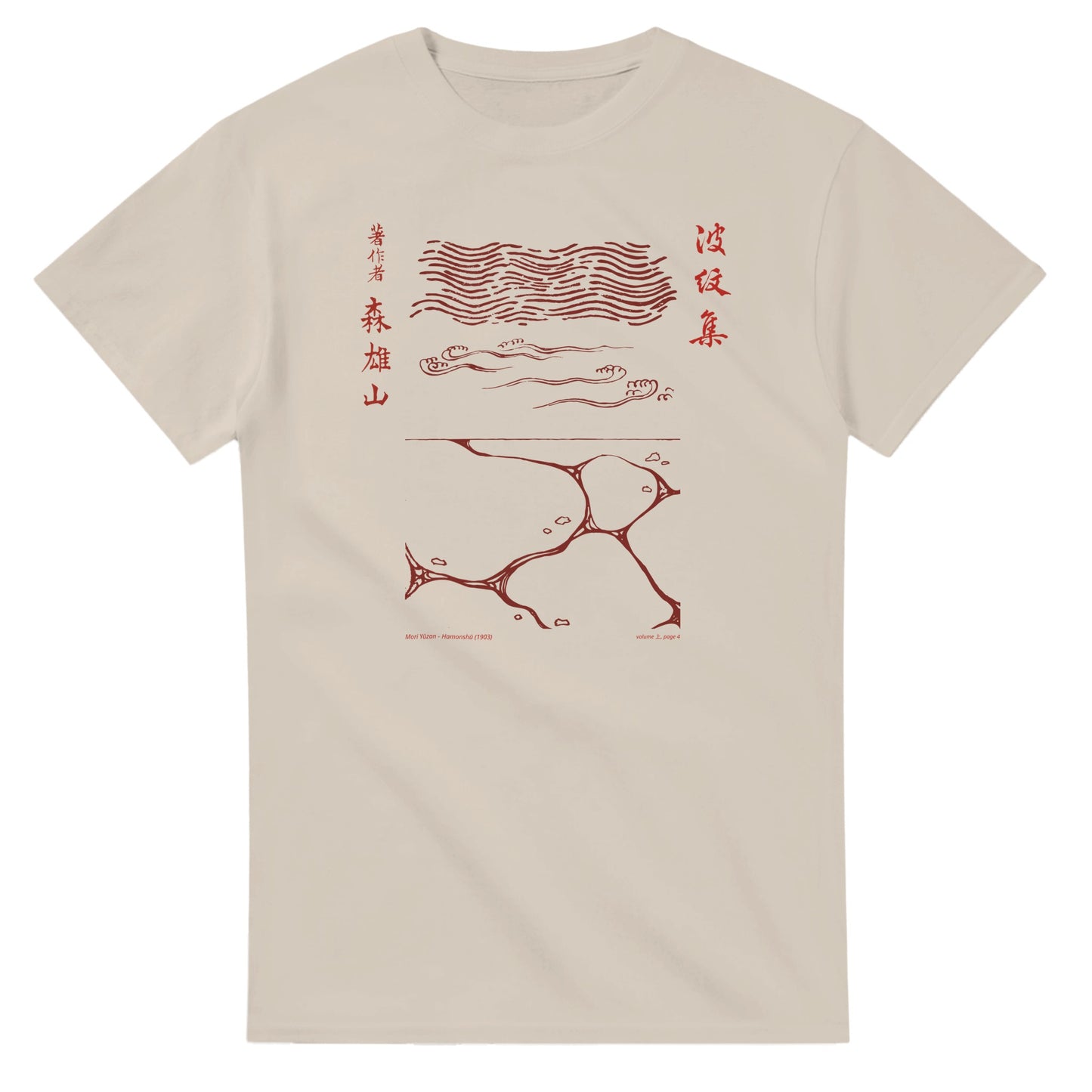 T-shirt motif N°34 Hamonshū volume intermédiaire (中), par Mori Yūzan (1903) - Couleur Sable