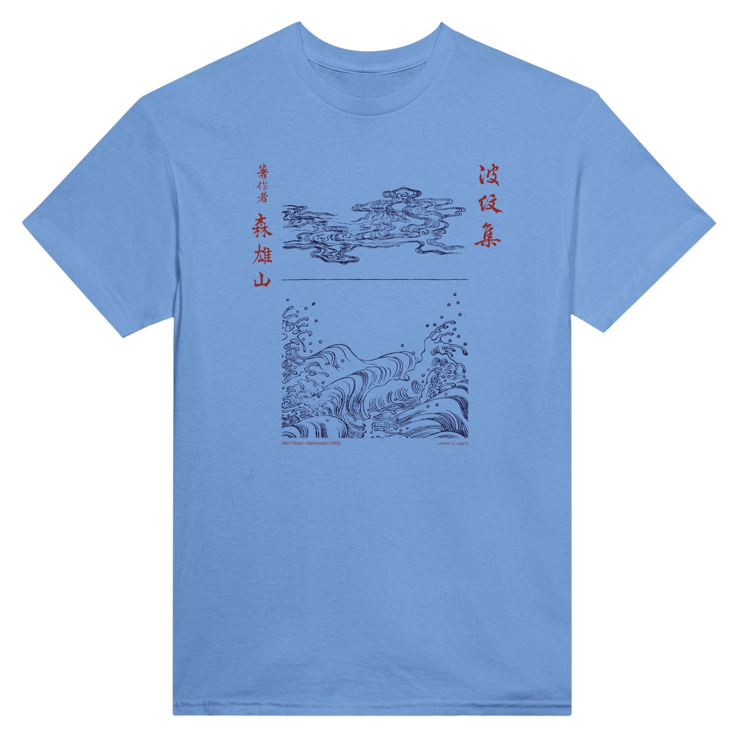 T-shirt motif N°35 Hamonshū volume intermédiaire (中), par Mori Yūzan (1903) - Couleur Bleu ciel