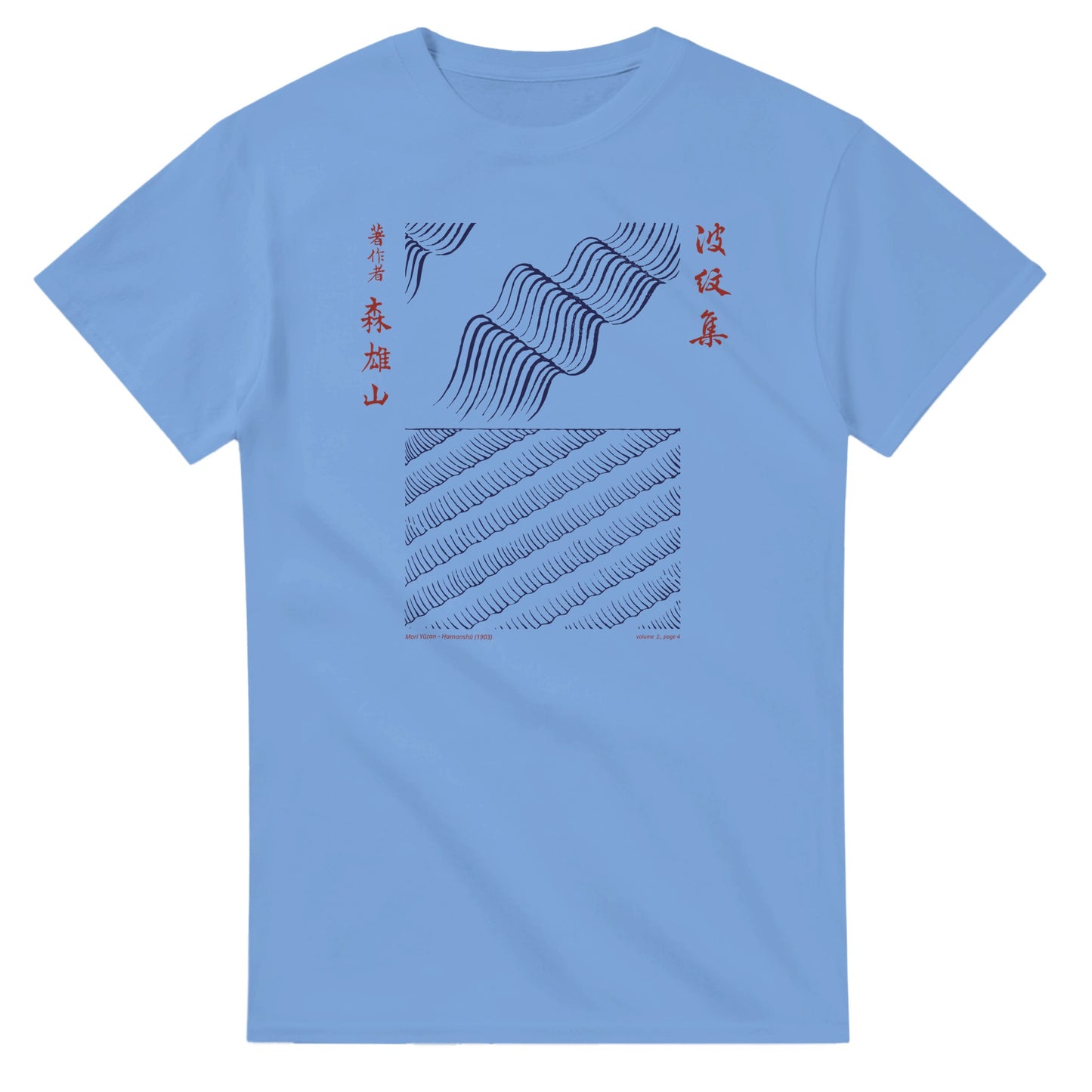 T-shirt motif N°37 Hamonshū dernier volume (下), par Mori Yūzan (1903) - Couleur Bleu ciel
