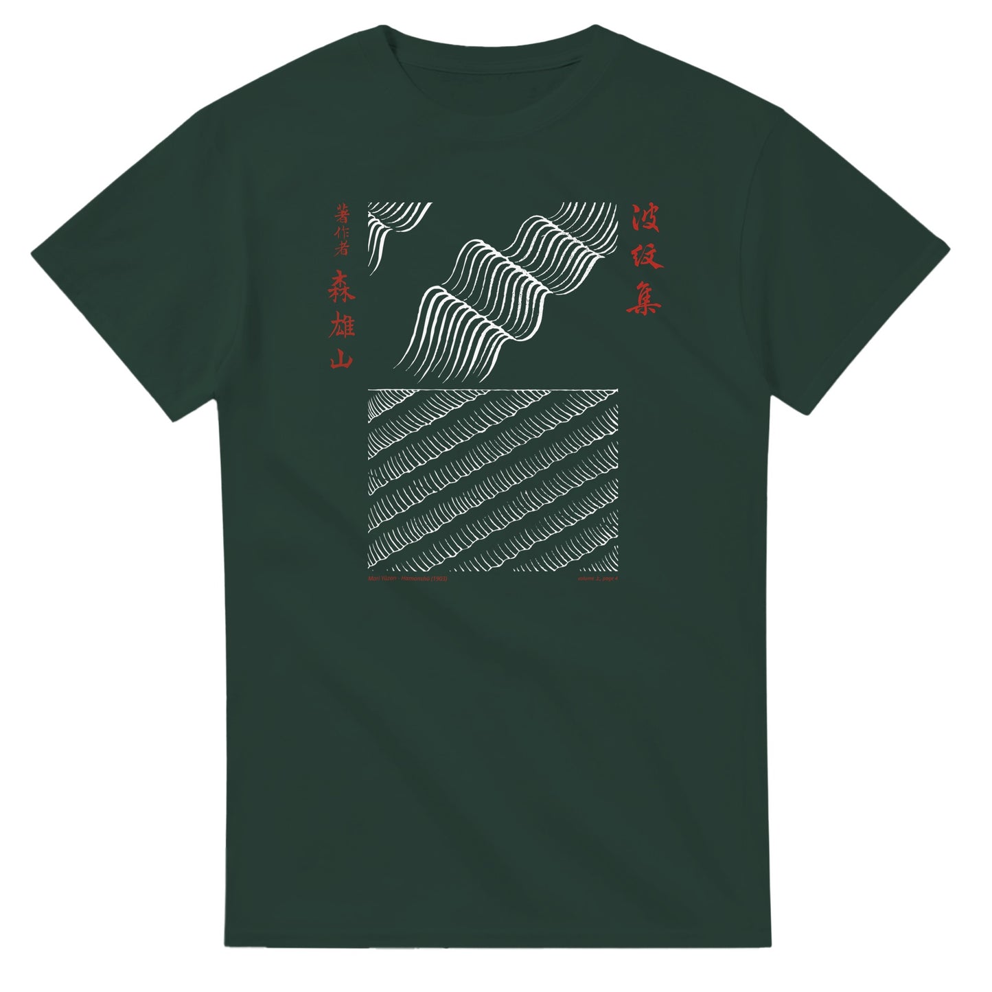 T-shirt motif N°37 Hamonshū dernier volume (下), par Mori Yūzan (1903) - Couleur Vert forêt