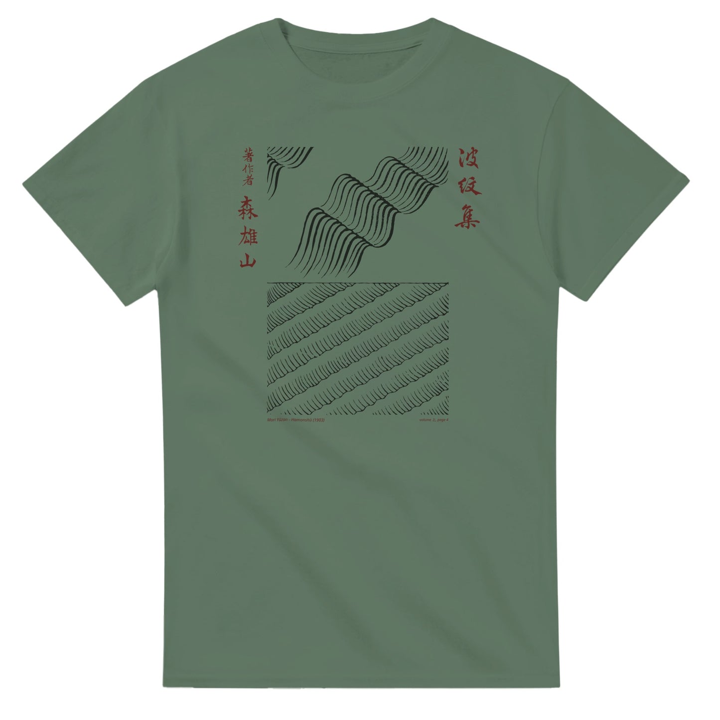 T-shirt motif N°37 Hamonshū dernier volume (下), par Mori Yūzan (1903) - Couleur Vert trellis