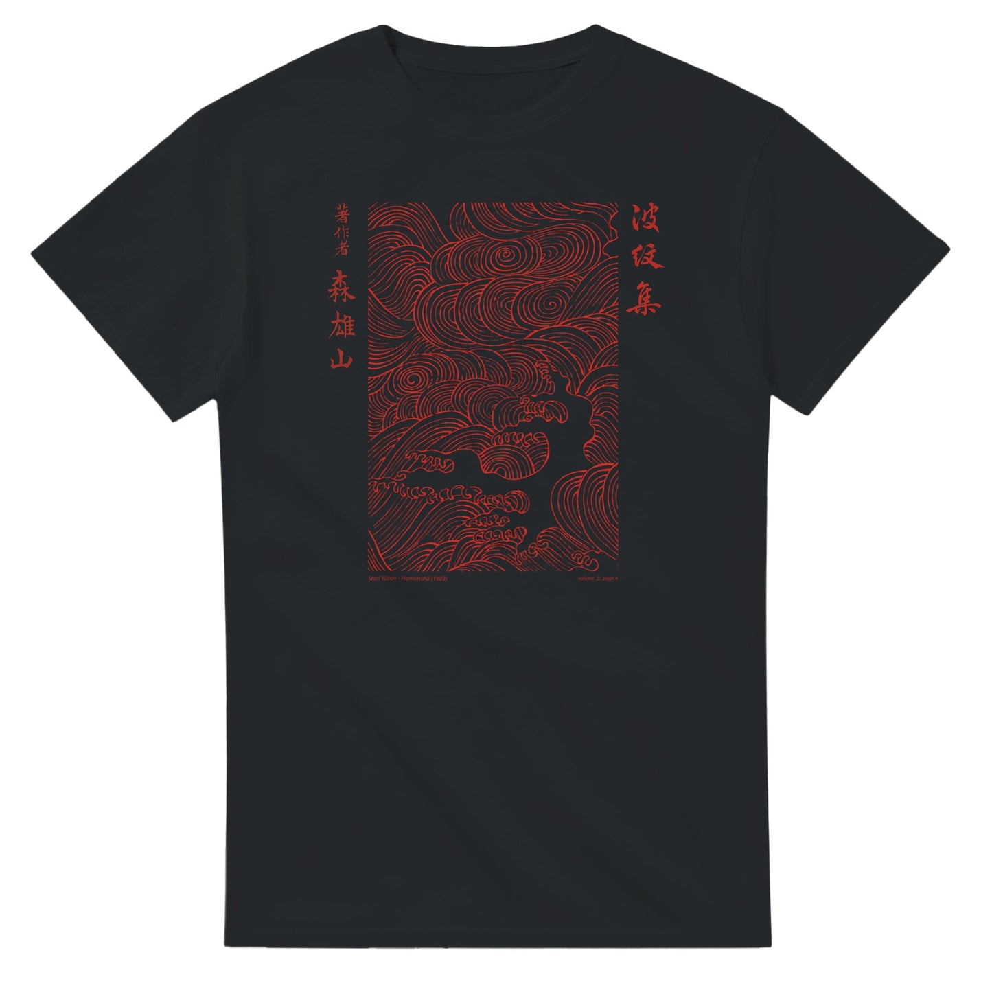 T-shirt motif N°4 Hamonshū premier volume (上), par Mori Yūzan (1903) - Couleur Noir