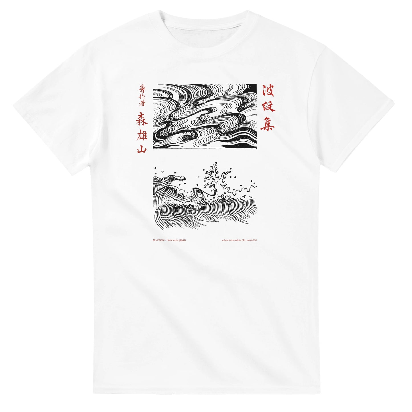 T-shirt motif N°4 Hamonshū volume intermédiaire (中), par Mori Yūzan (1903) - Couleur Blanc