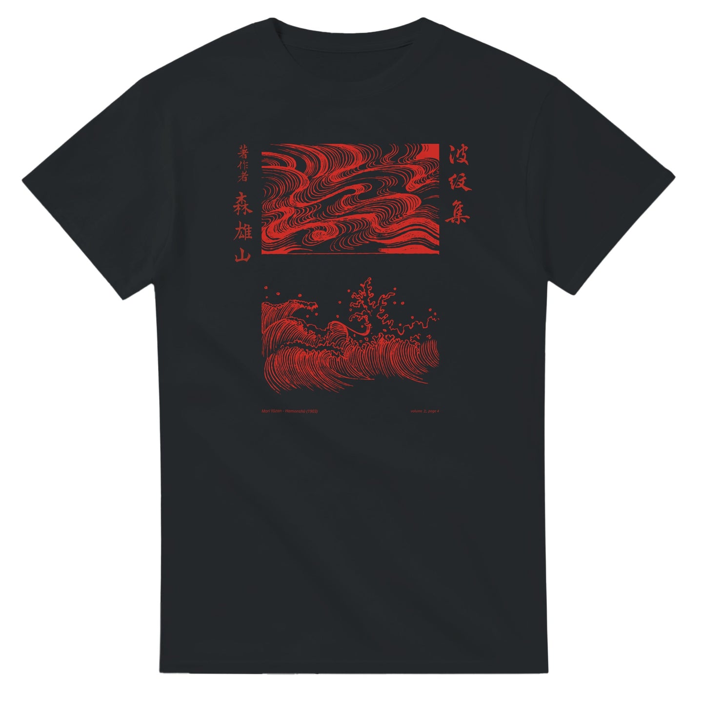T-shirt motif N°4 Hamonshū volume intermédiaire (中), par Mori Yūzan (1903) - Couleur Noir