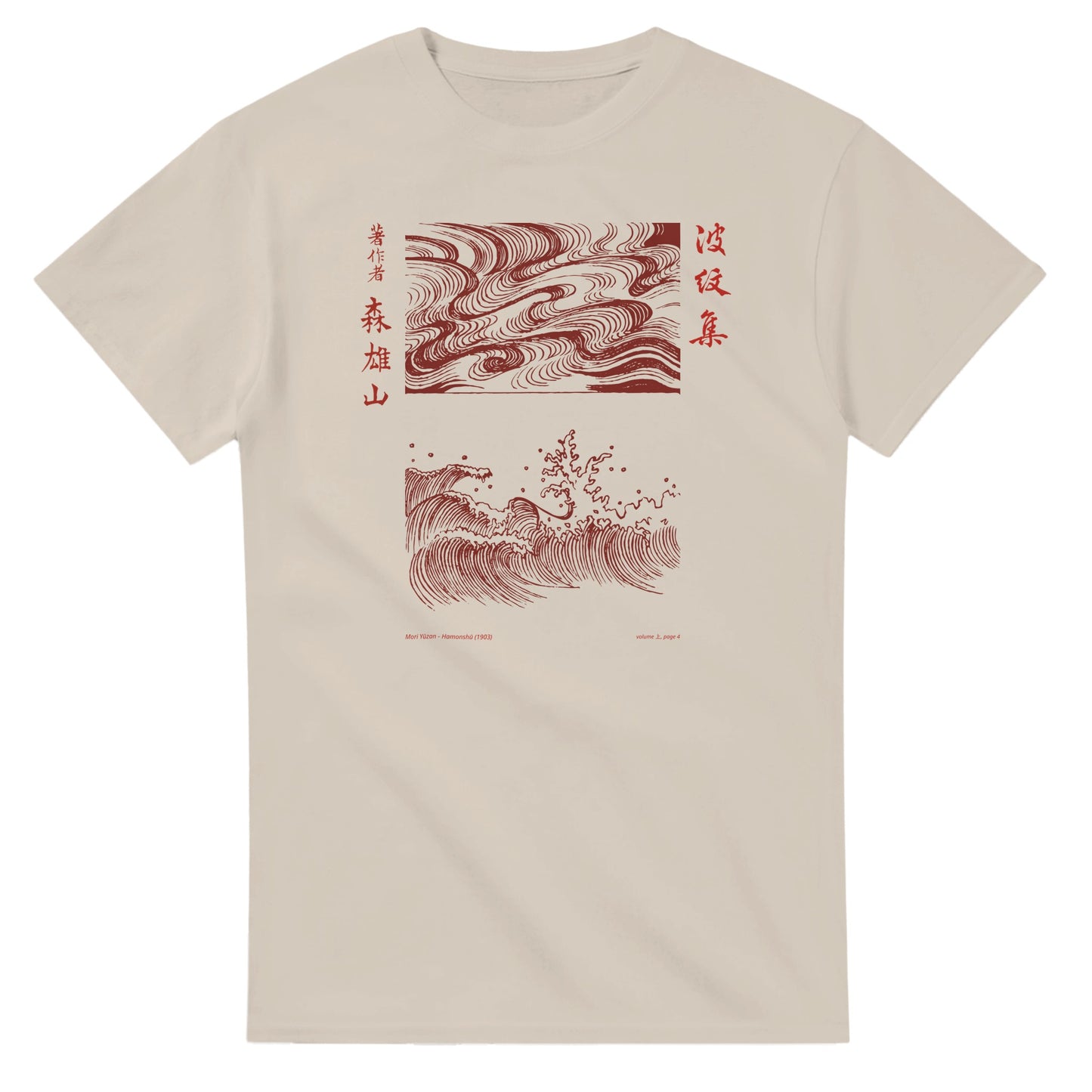 T-shirt motif N°4 Hamonshū volume intermédiaire (中), par Mori Yūzan (1903) - Couleur Sable