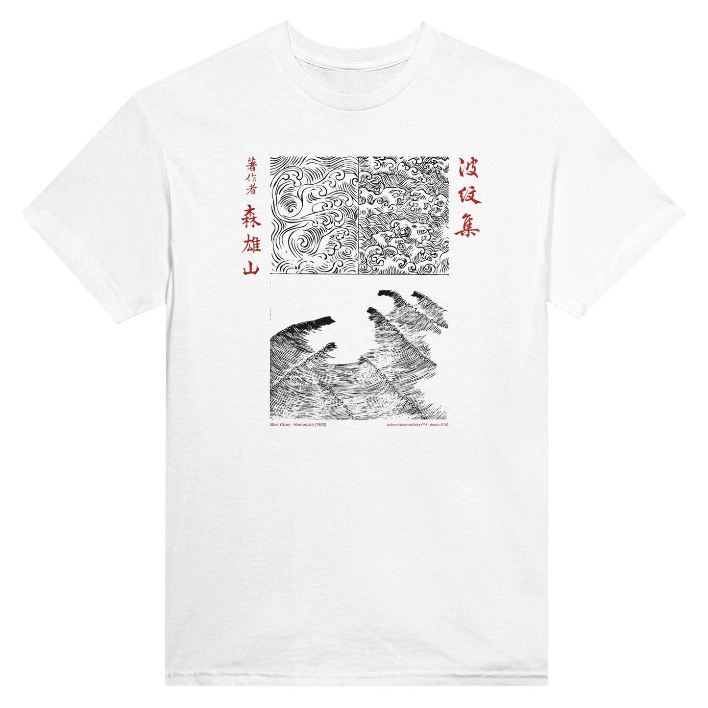 T-shirt motif N°40 Hamonshū volume intermédiaire (中), par Mori Yūzan (1903) - Couleur Blanc