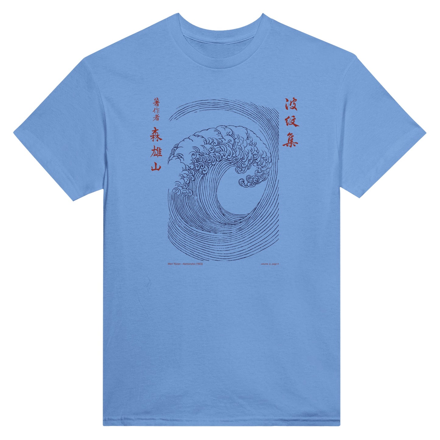 T-shirt motif N°41 Hamonshū dernier volume (下), par Mori Yūzan (1903) - Couleur Bleu ciel
