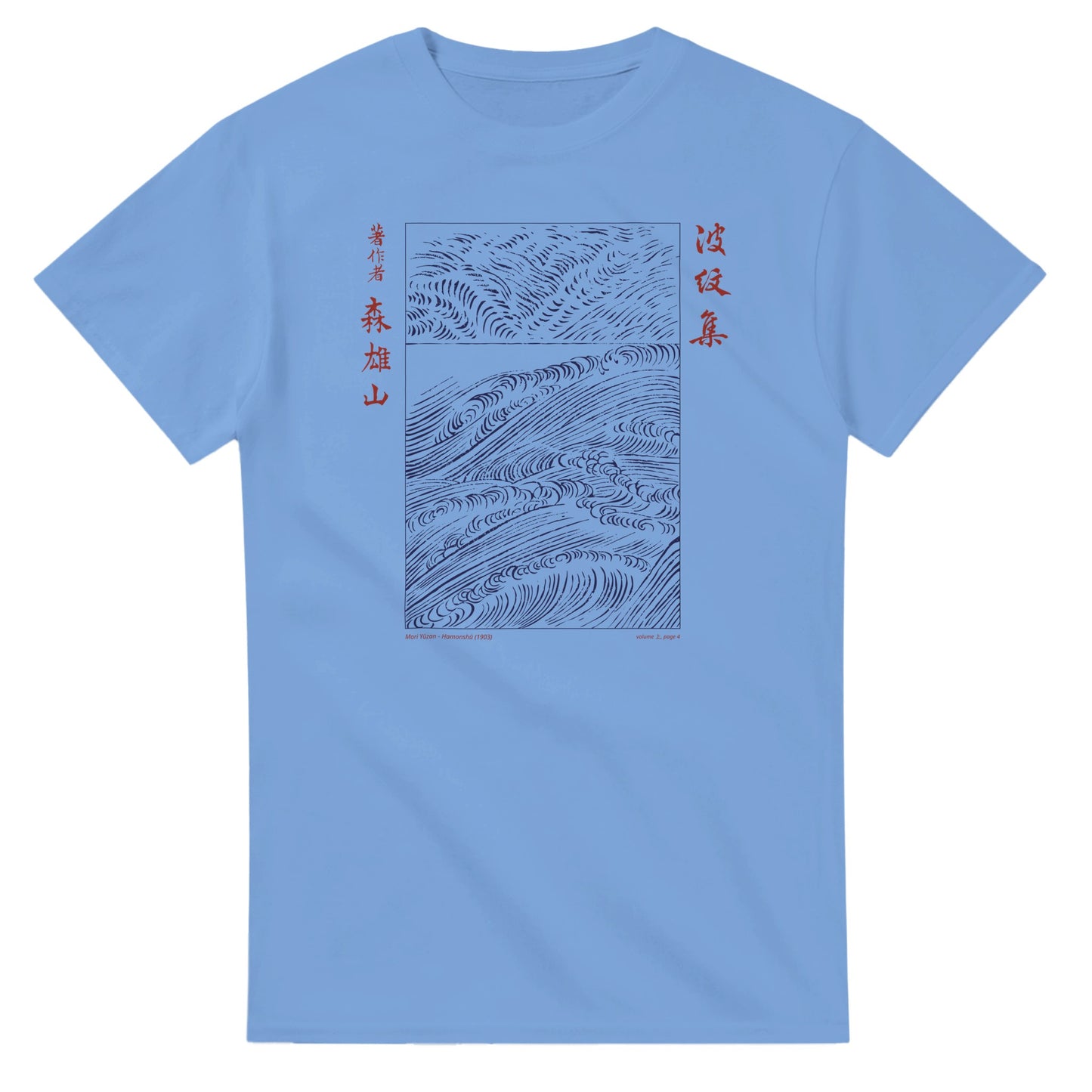 T-shirt motif N°46 Hamonshū dernier volume (下), par Mori Yūzan (1903) - Couleur Bleu ciel