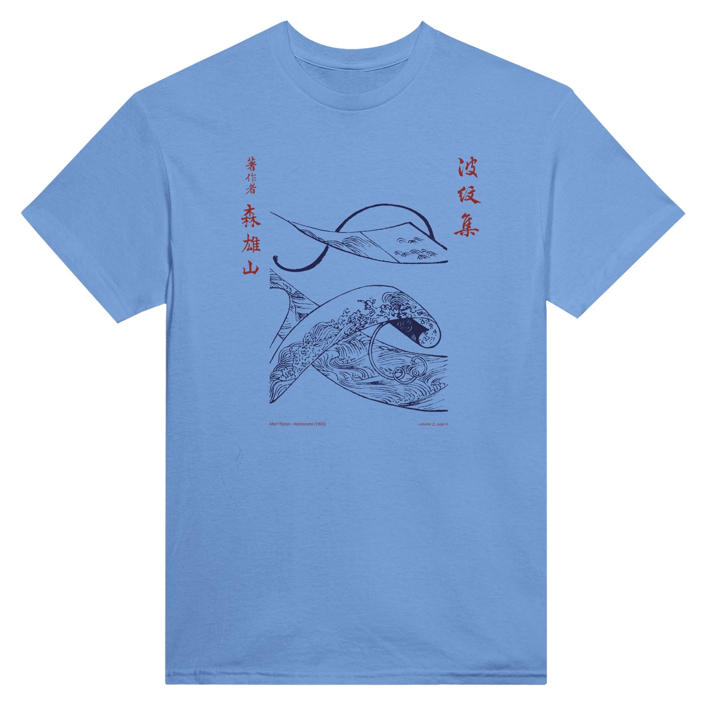 T-shirt motif N°49 Hamonshū dernier volume (下), par Mori Yūzan (1903) - Couleur Bleu ciel