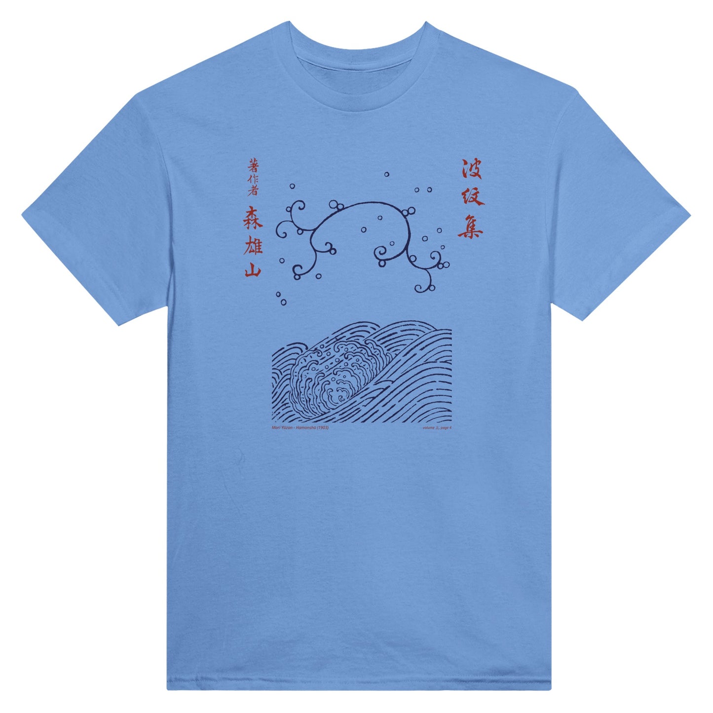 T-shirt motif N°5 Hamonshū dernier volume (下), par Mori Yūzan (1903) - Couleur Bleu ciel