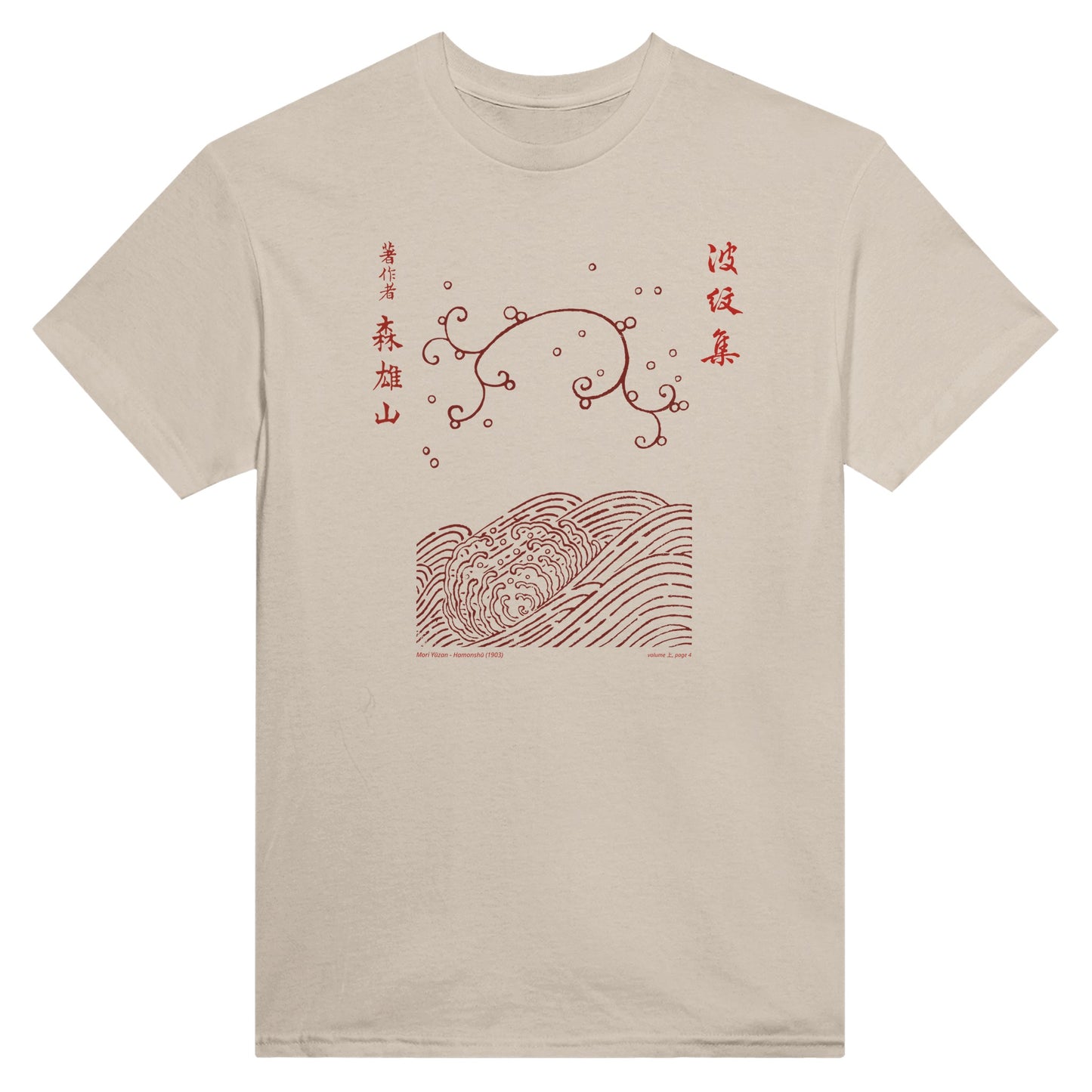 T-shirt motif N°5 Hamonshū dernier volume (下), par Mori Yūzan (1903) - Couleur Sable