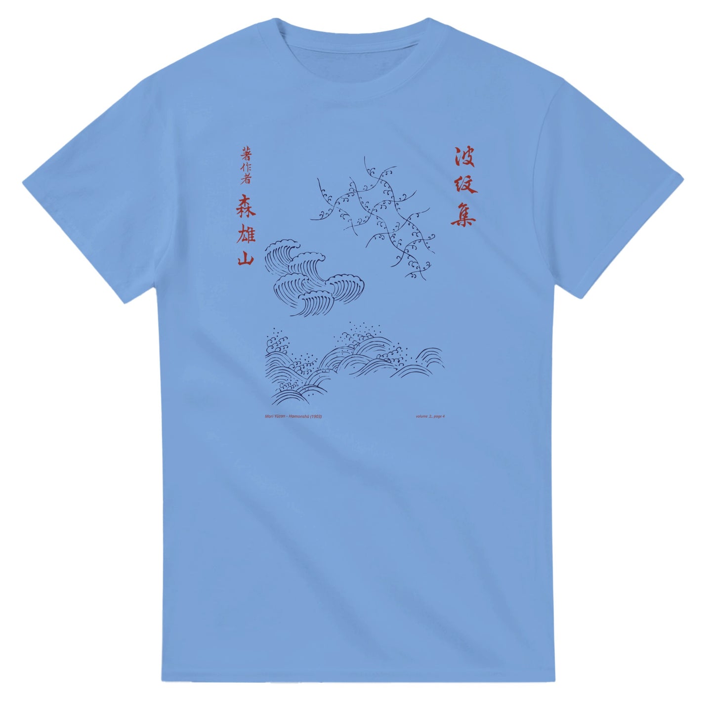 T-shirt motif N°50 Hamonshū premier volume (上), par Mori Yūzan (1903) - Couleur Bleu ciel